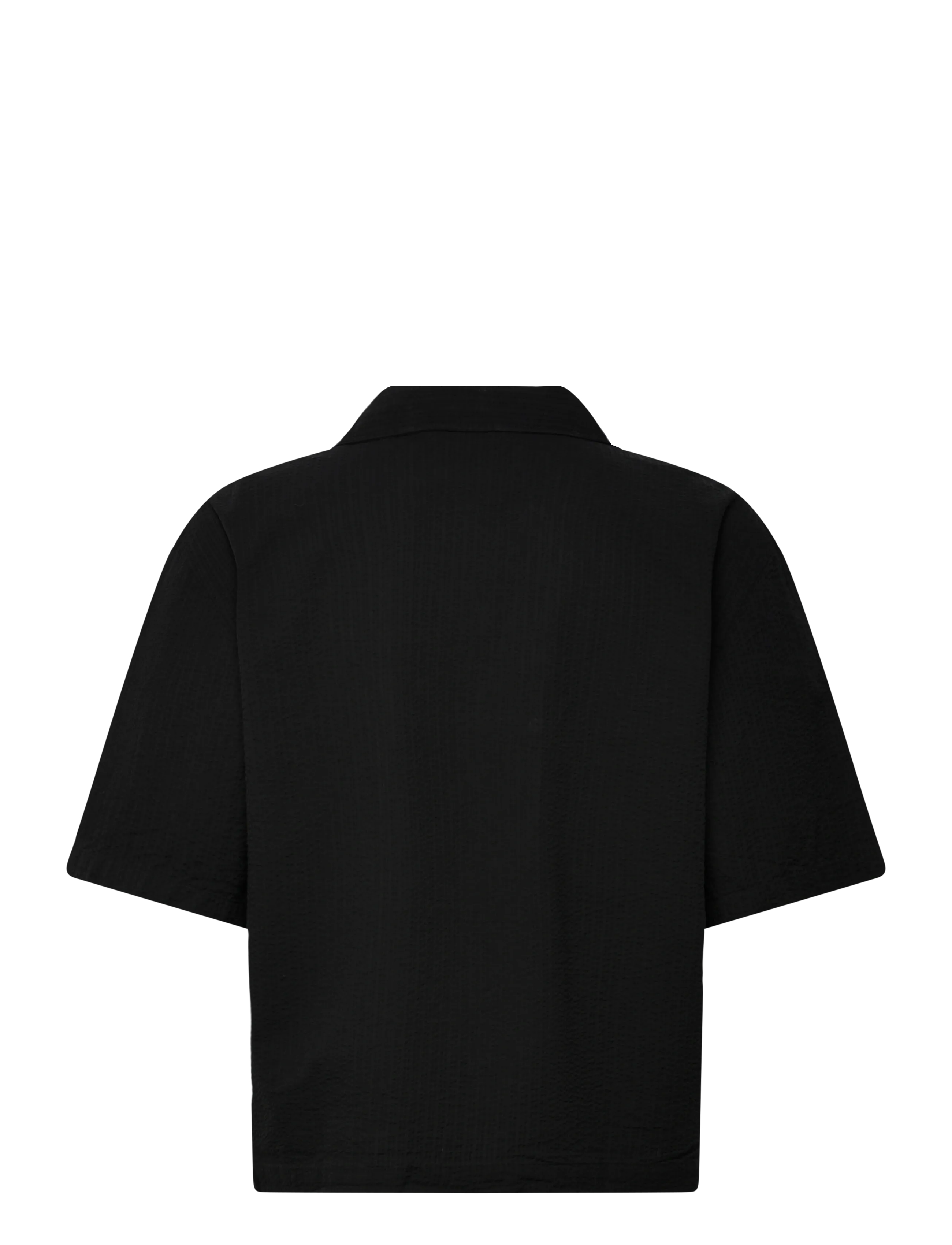 Weekday - Oversized Resort Short-Sleeve Shirt - lühikeste varrukatega särgid - black - 1