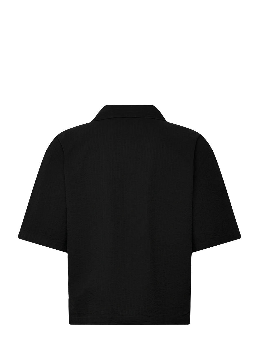 Weekday - Oversized Resort Short-Sleeve Shirt - lühikeste varrukatega särgid - black - 1