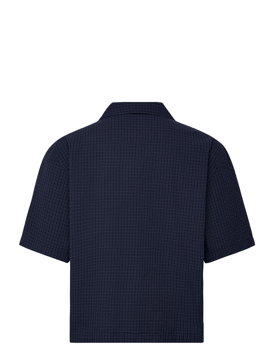 Weekday - Oversized Resort Short-Sleeve Shirt - kurzarmhemden - blue medium dusty - 1