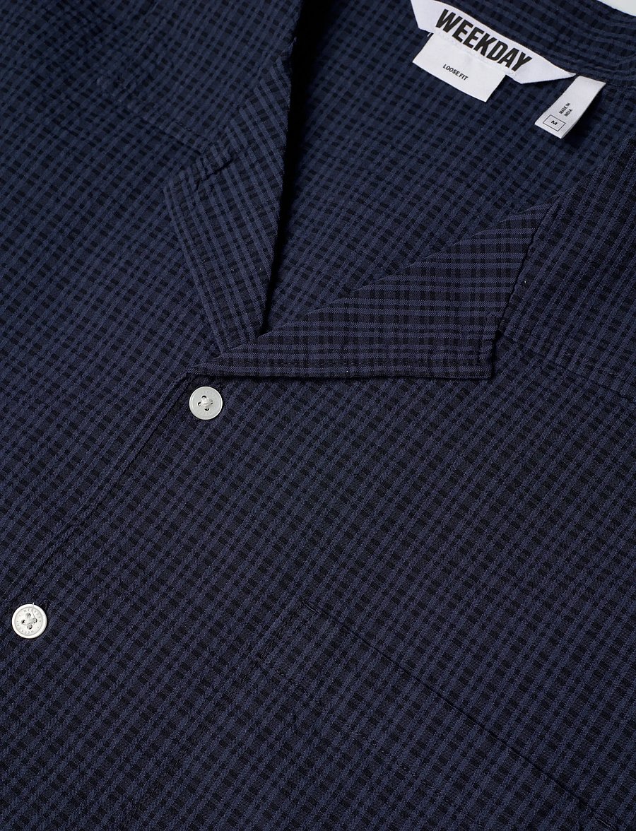 Weekday - Oversized Resort Short-Sleeve Shirt - kurzarmhemden - blue medium dusty - 3