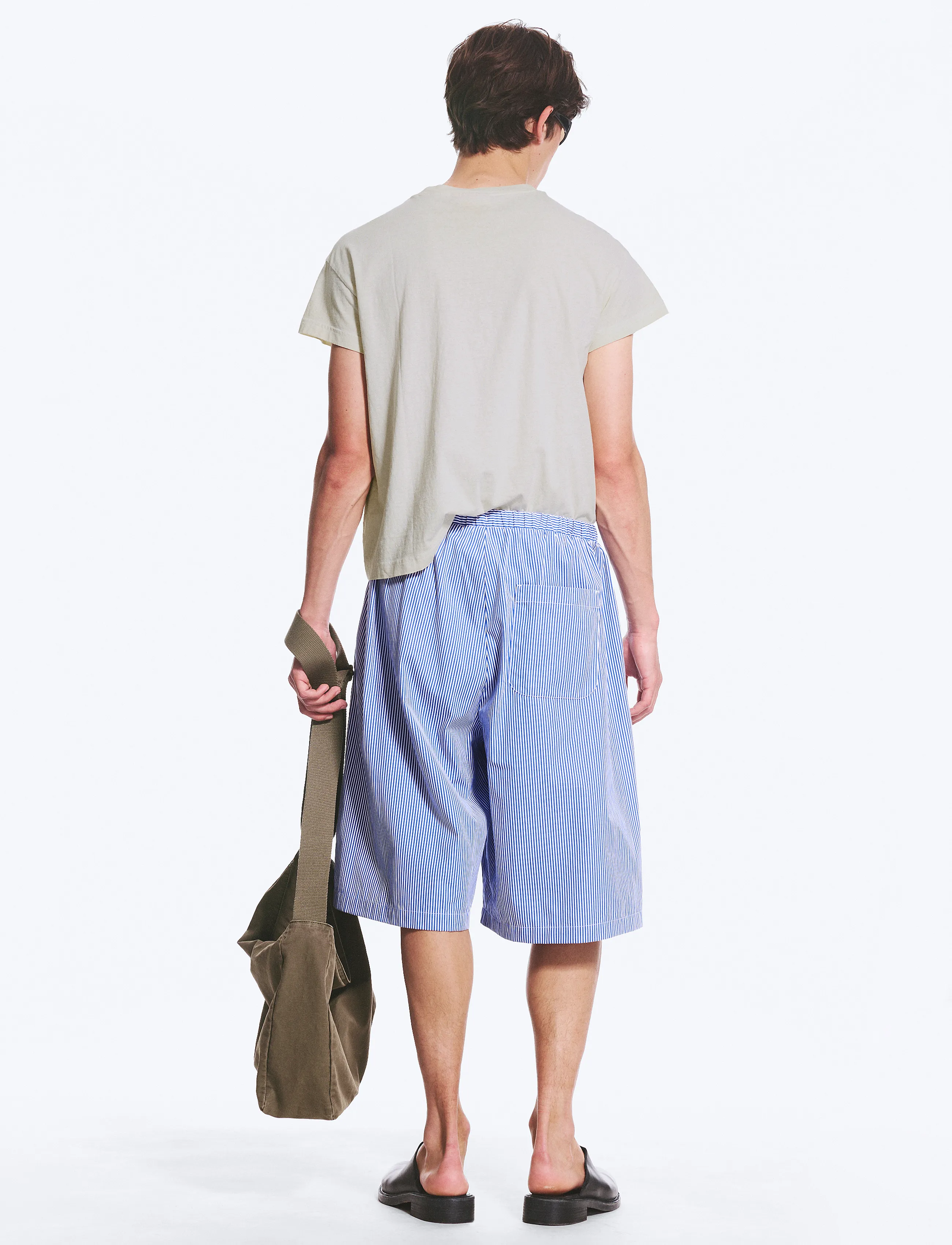 Weekday - Drawstring Shorts - casual shorts - white/blue stripe - 4