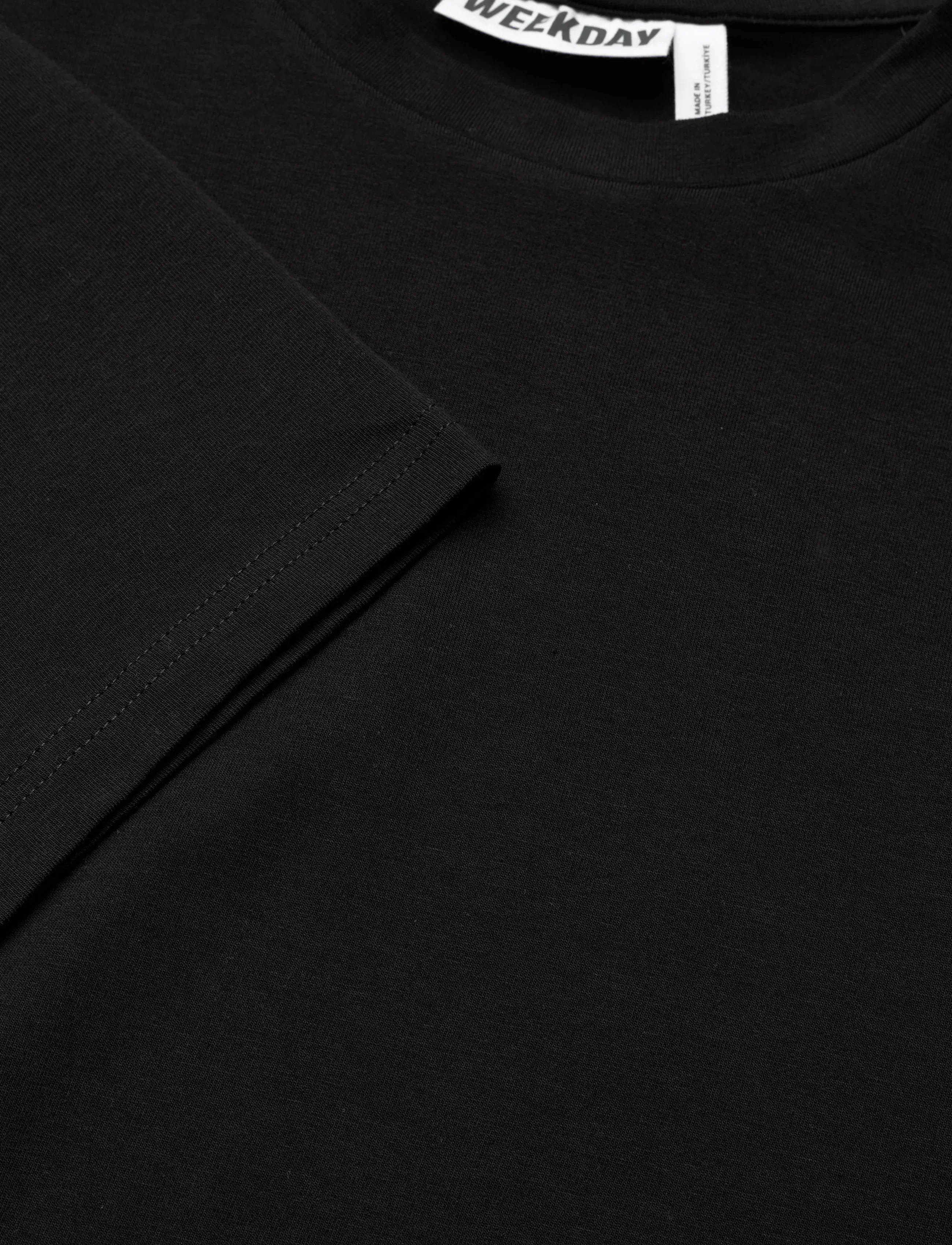 Weekday - Ruched Long-Sleeved T-shirt - langärmlige tops - black - 2
