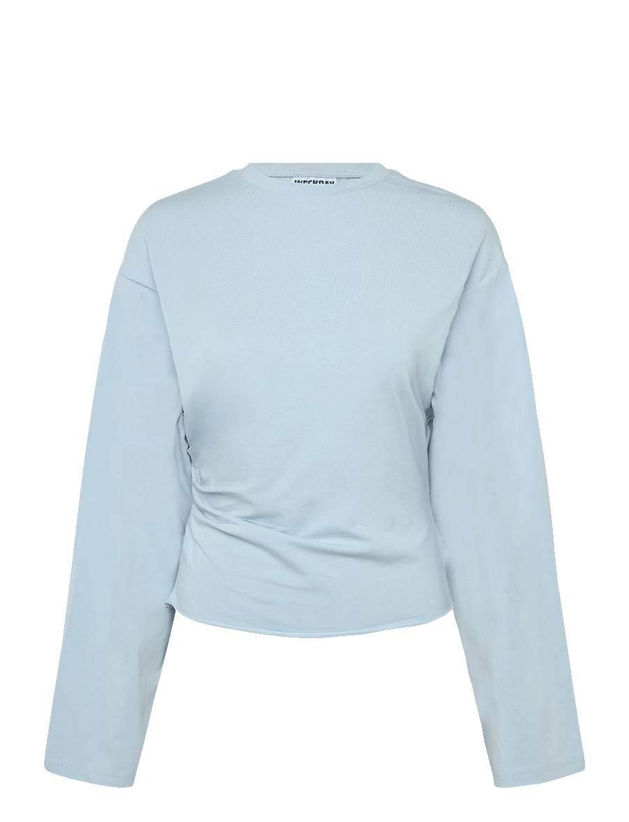 Weekday - Ruched Long-Sleeved T-shirt - pikkade varrukatega topid - blue - 0