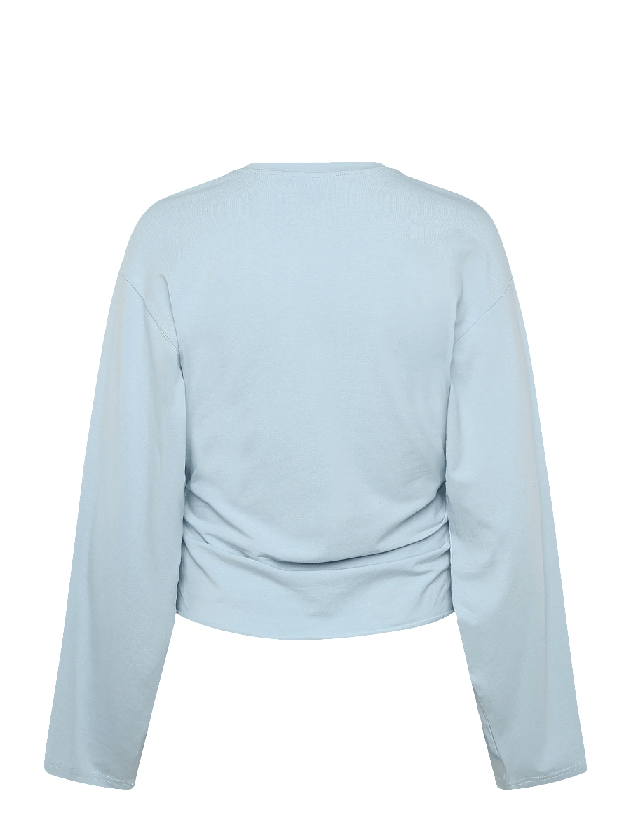 Weekday - Ruched Long-Sleeved T-shirt - pikkade varrukatega topid - blue - 1