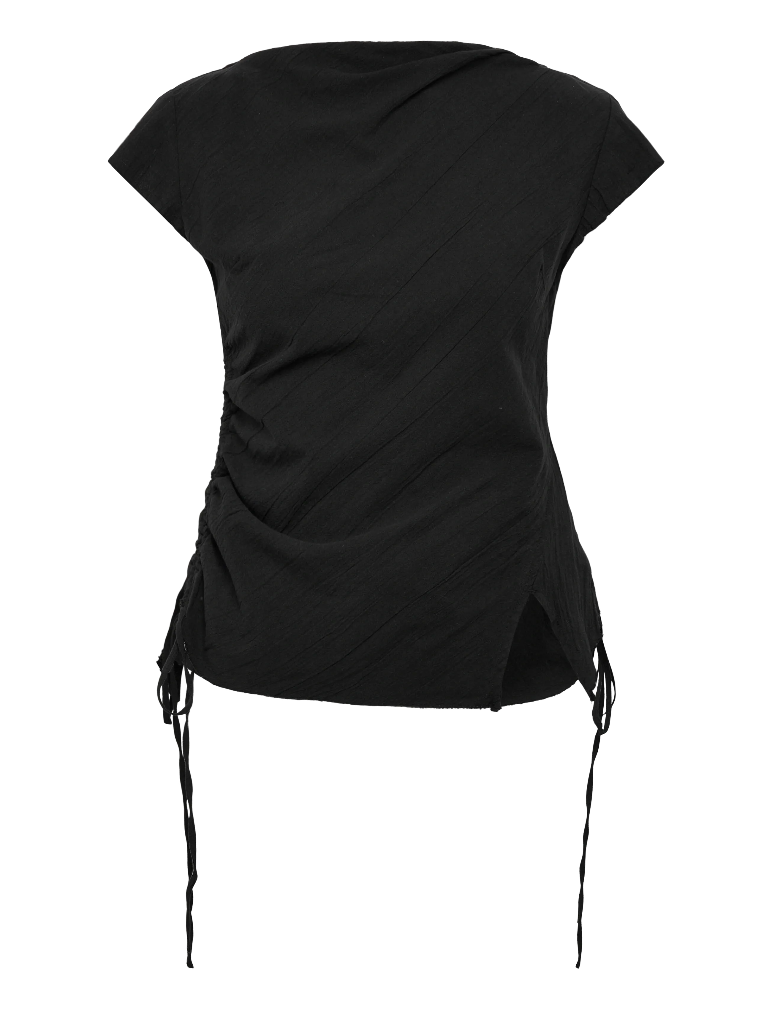 Weekday Fitted Shirt Top, 38, Black, T-Shirts & Toppe > Kortærmede, Dame