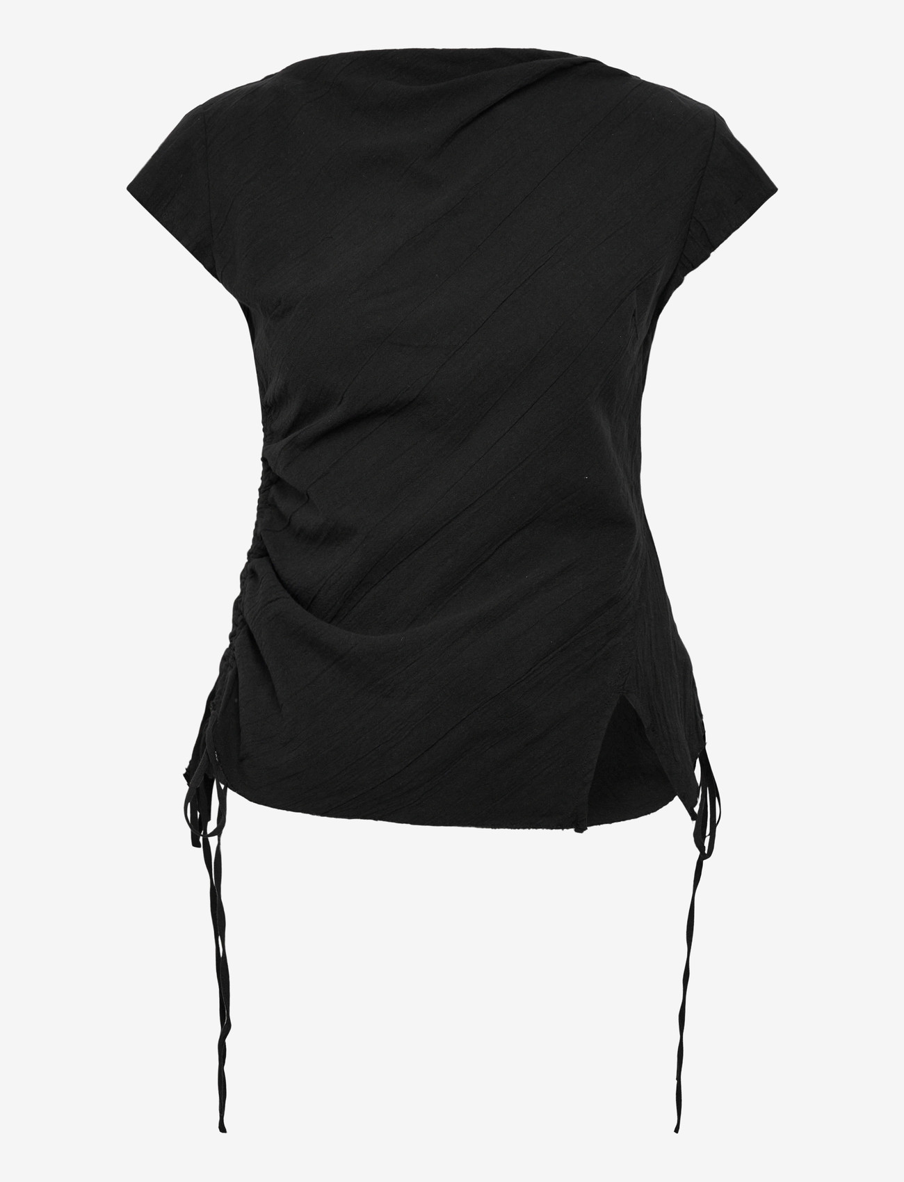 Weekday - Fitted Shirt Top - t-shirts - black - 0