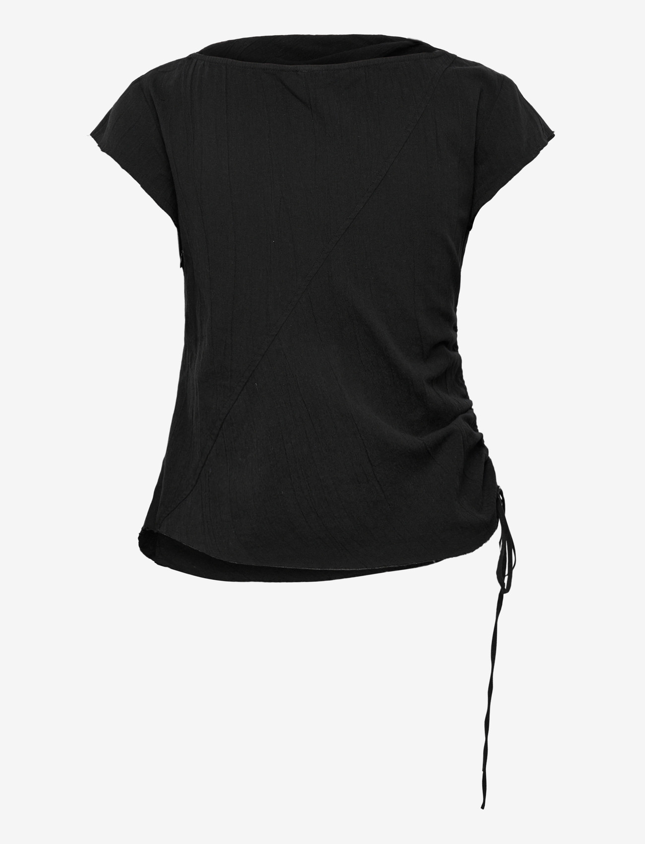 Weekday - Fitted Shirt Top - t-shirts - black - 1