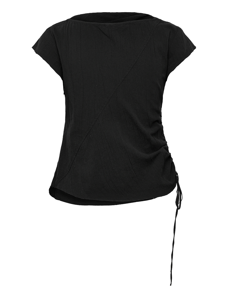 Weekday - Fitted Shirt Top - t-shirts - black - 1