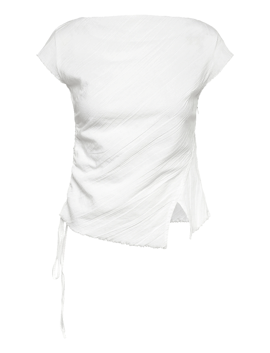 Weekday - Fitted Shirt Top - t-shirts - white - 0