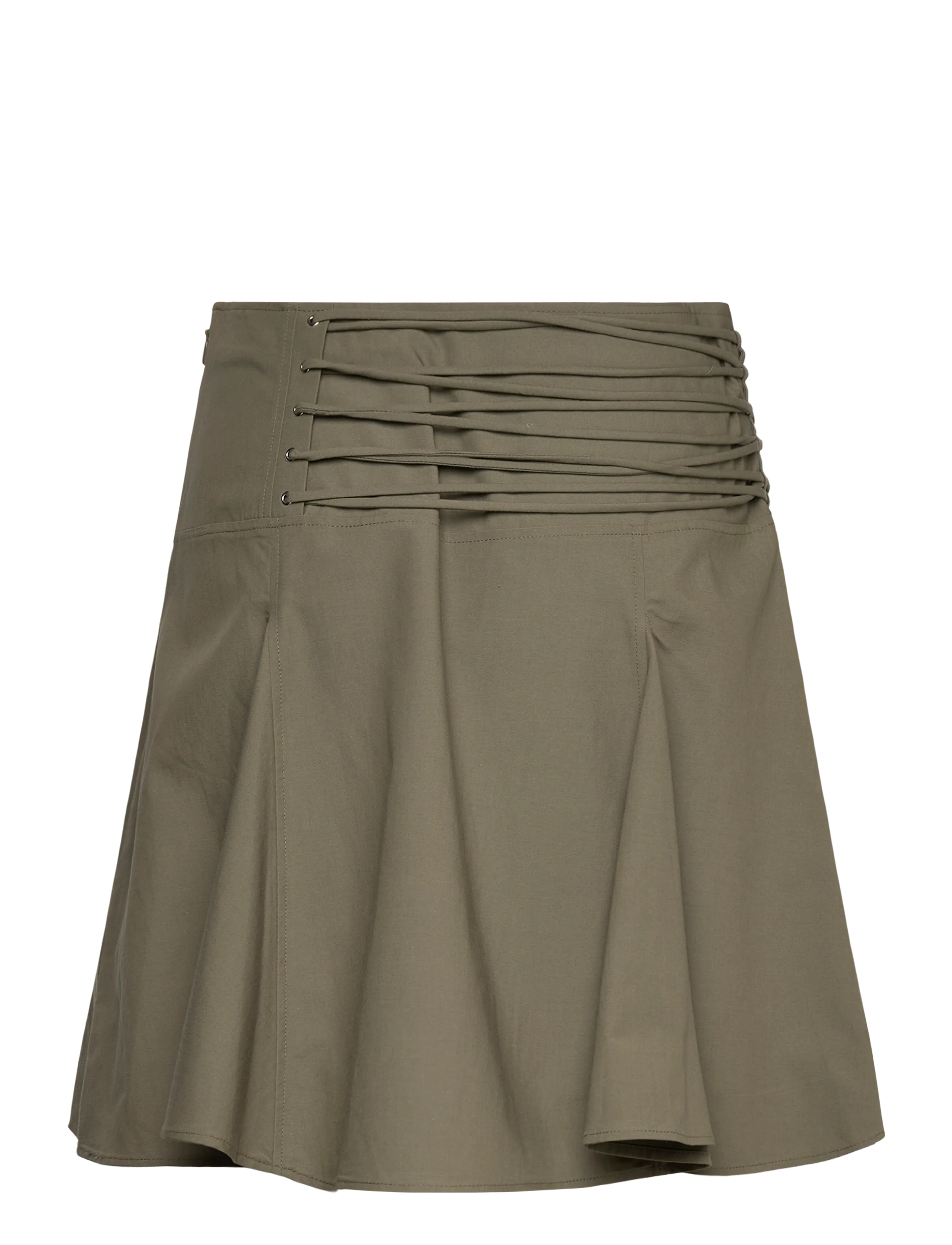 Weekday - Mid Rise Tie Waist Midi Skirt - midi-röcke - khaki green - 1
