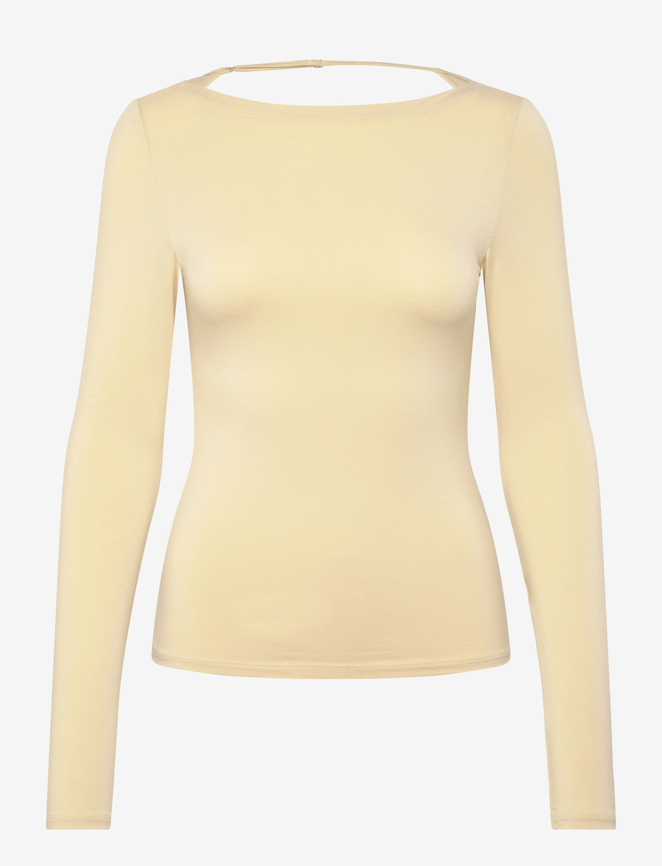 Weekday - Open Back Long Sleeve Top - long-sleeved tops - beige - 0