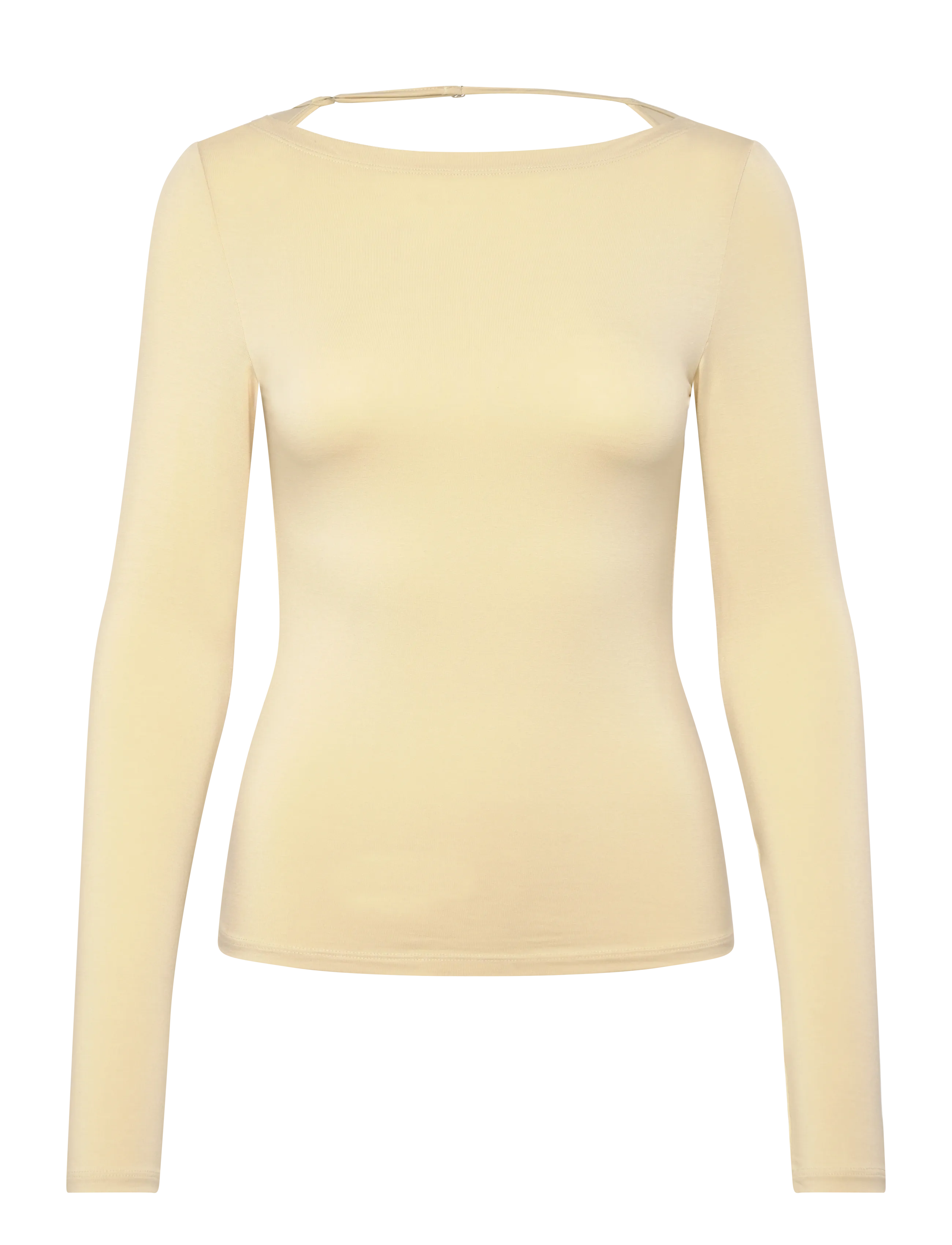 Weekday Open Back Long Sleeve Top - T-shirts & Toppe - BEIGE / yellow