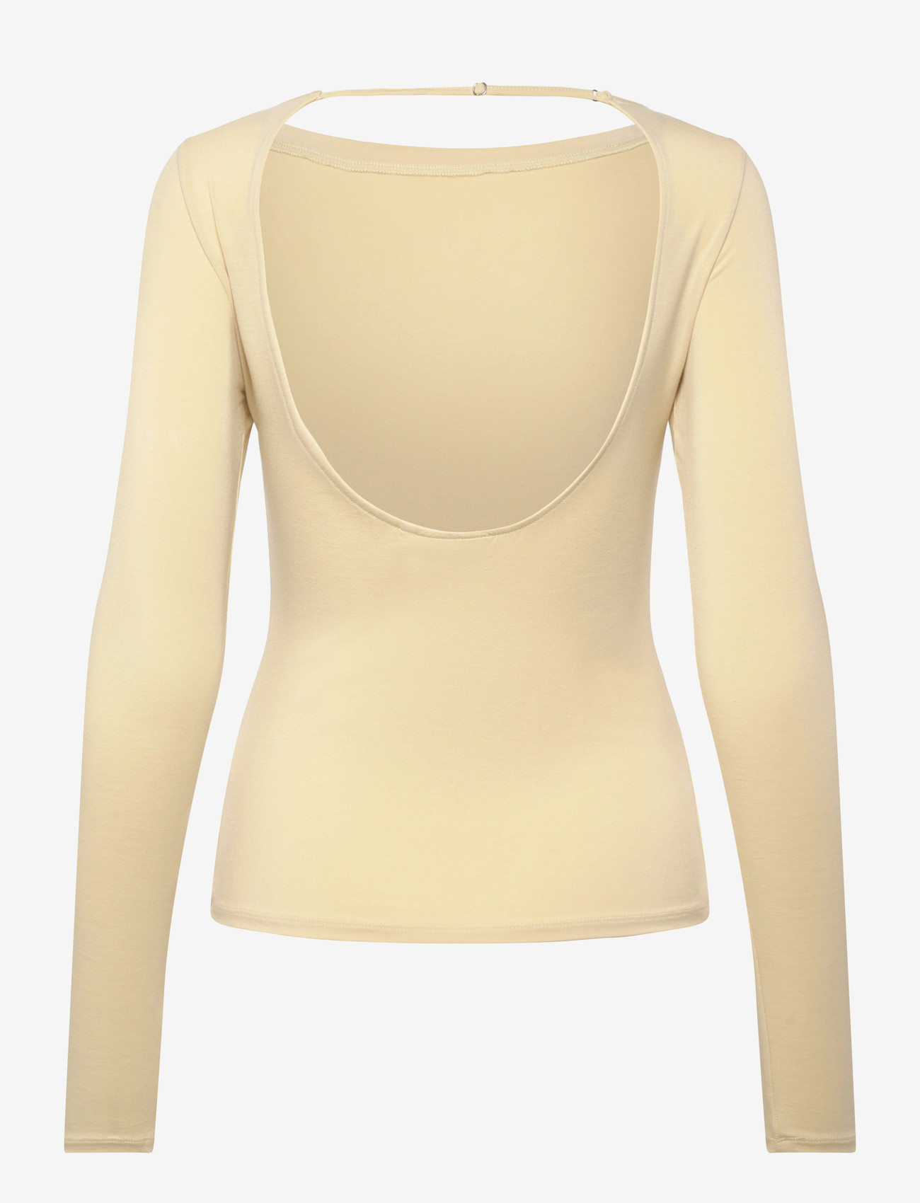 Weekday - Open Back Long Sleeve Top - long-sleeved tops - beige - 1