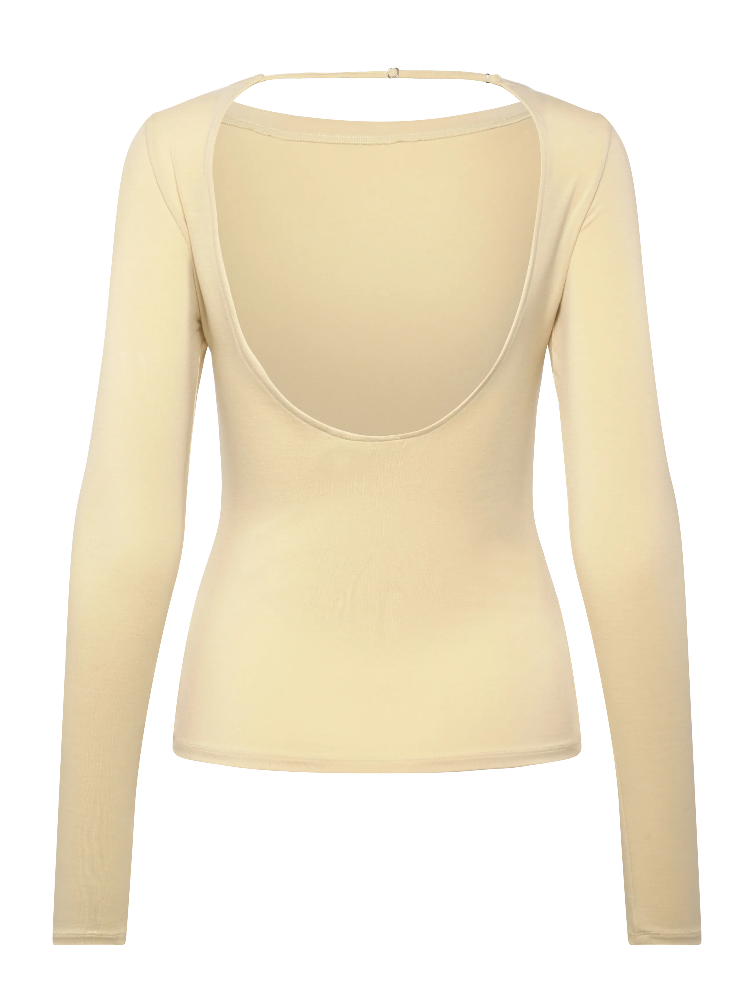 Weekday - Open Back Long Sleeve Top - langærmede toppe - beige - 1