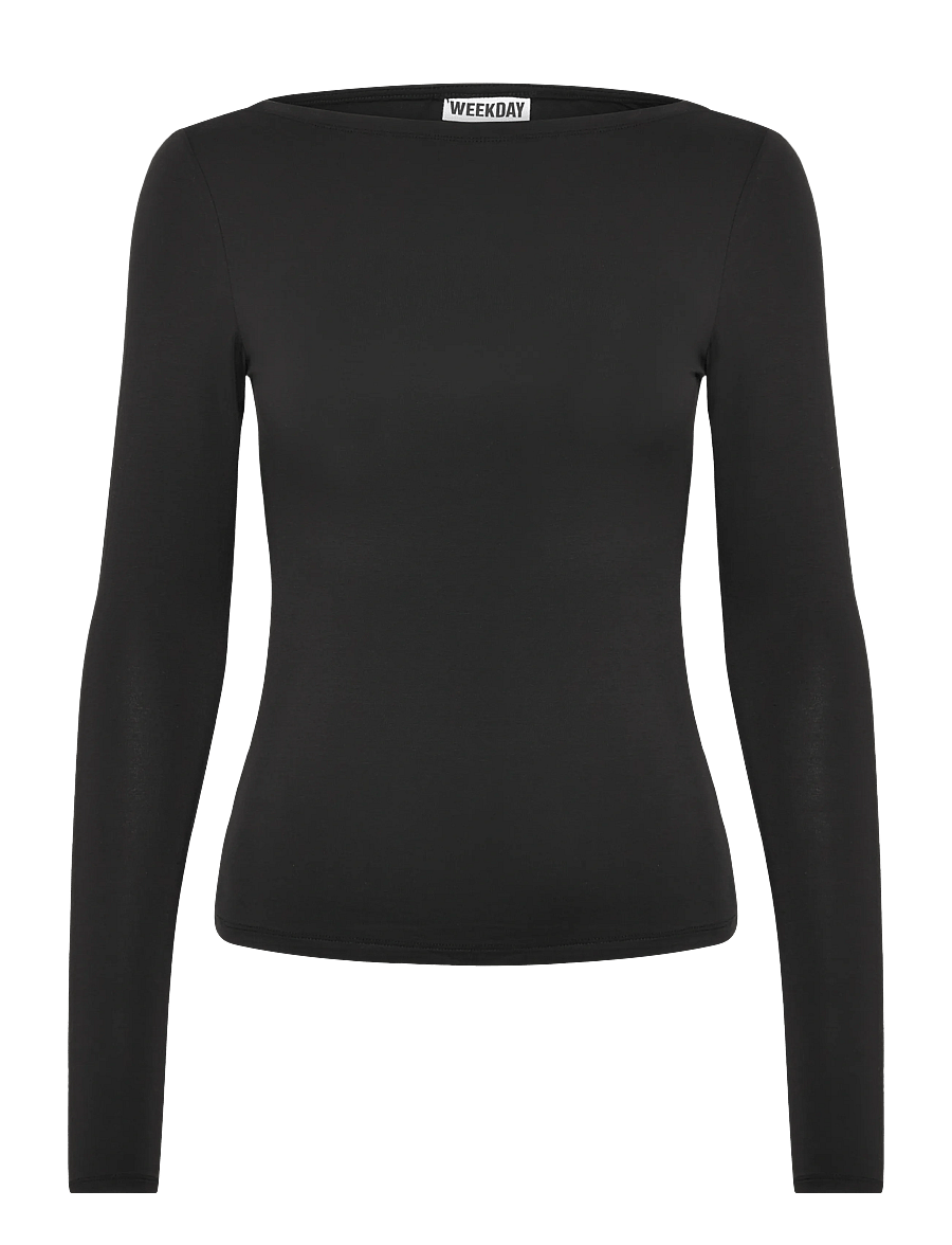 Weekday - Open Back Long Sleeve Top - palaidinukės ilgomis rankovėmis - black - 0