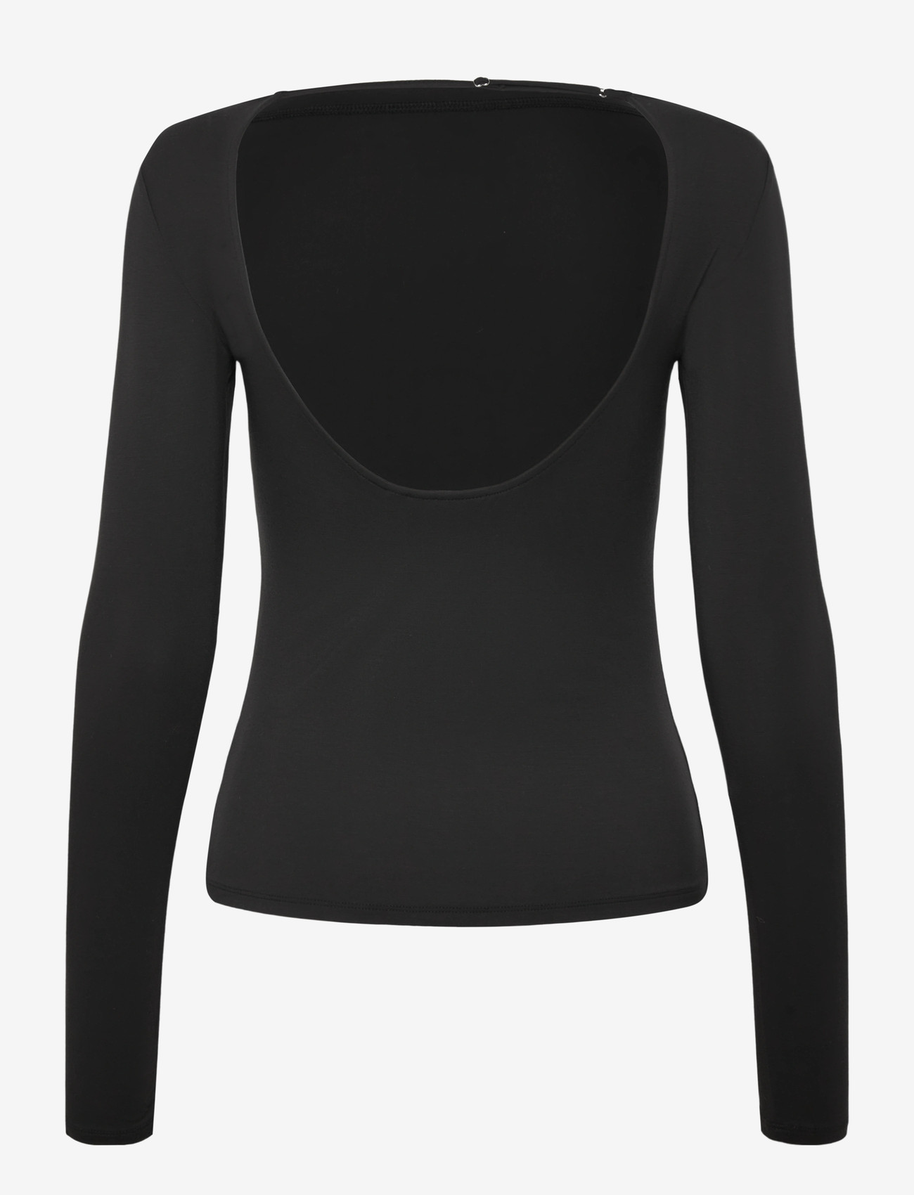 Weekday - Open Back Long Sleeve Top - langärmlige tops - black - 1