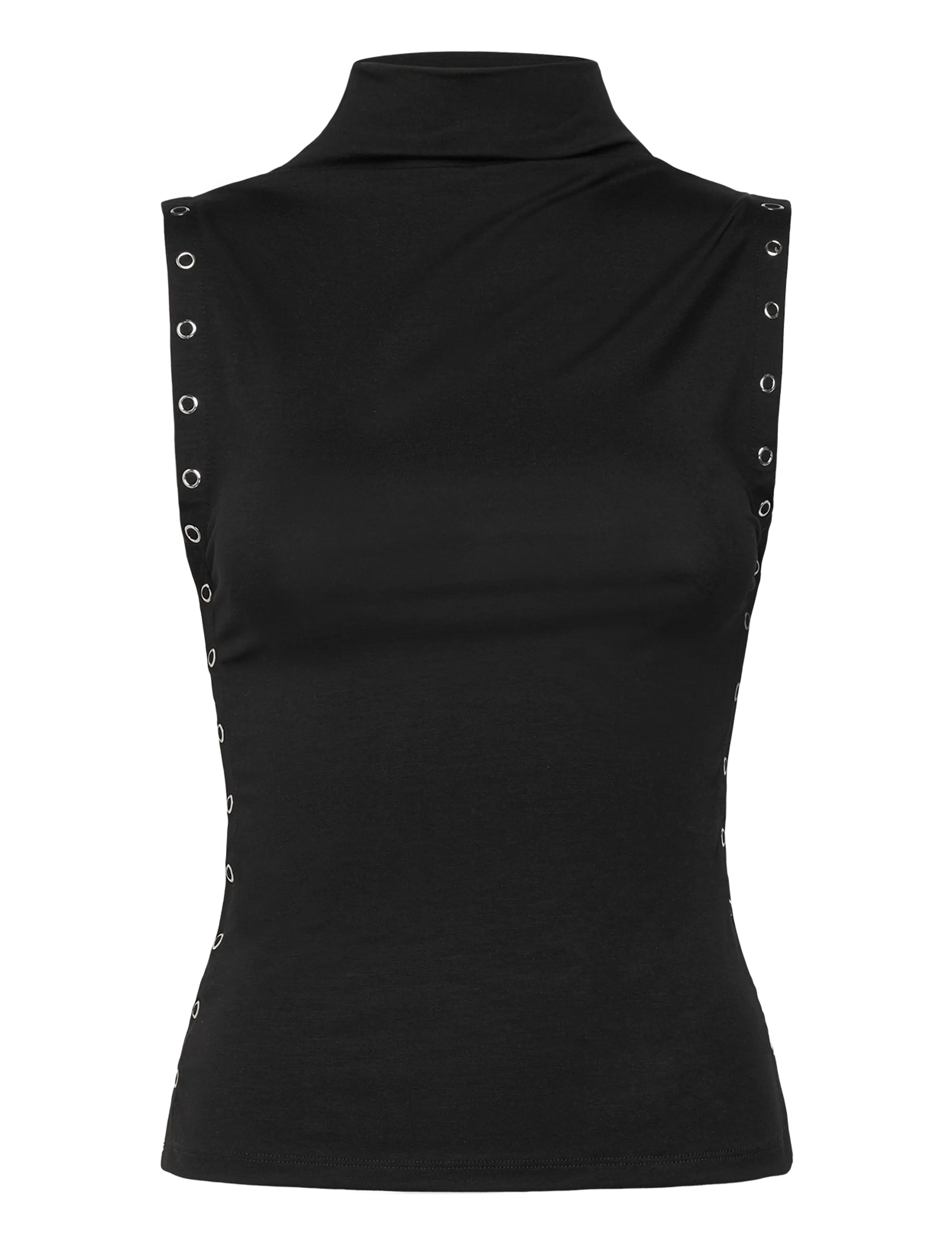 Weekday Mockneck Top, Kvinder, Ærmeløs Højhalset Top, Sort, Str: M