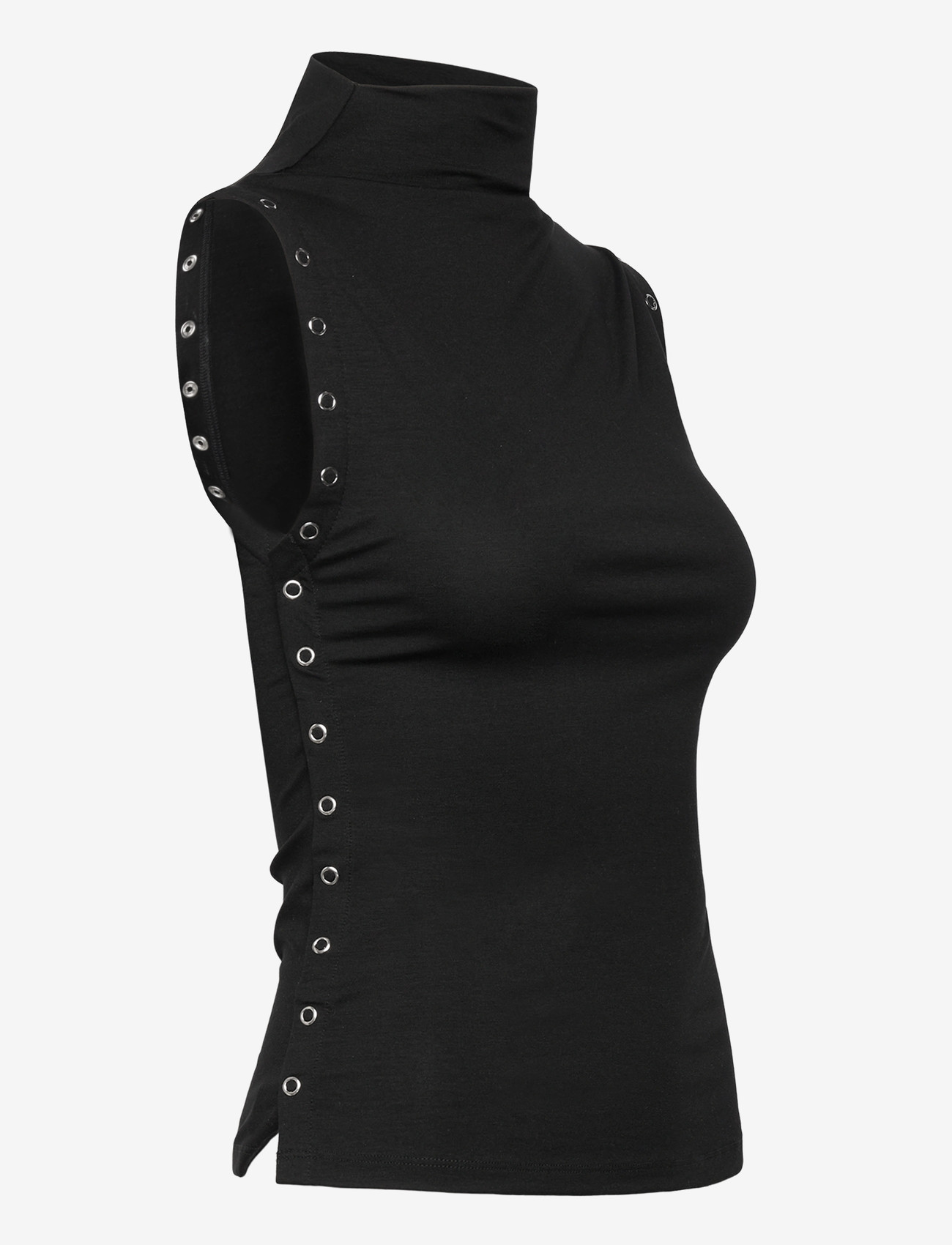 Weekday - Mockneck Top - linnen - black - 2