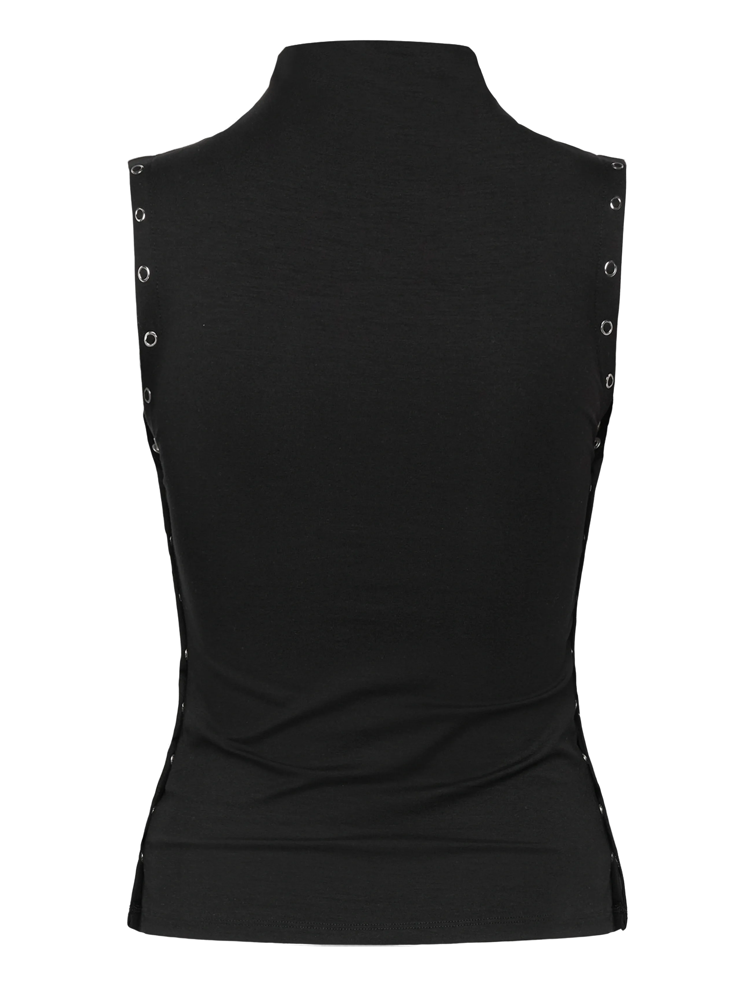 Weekday - Mockneck Top - sleeveless tops - black - 3