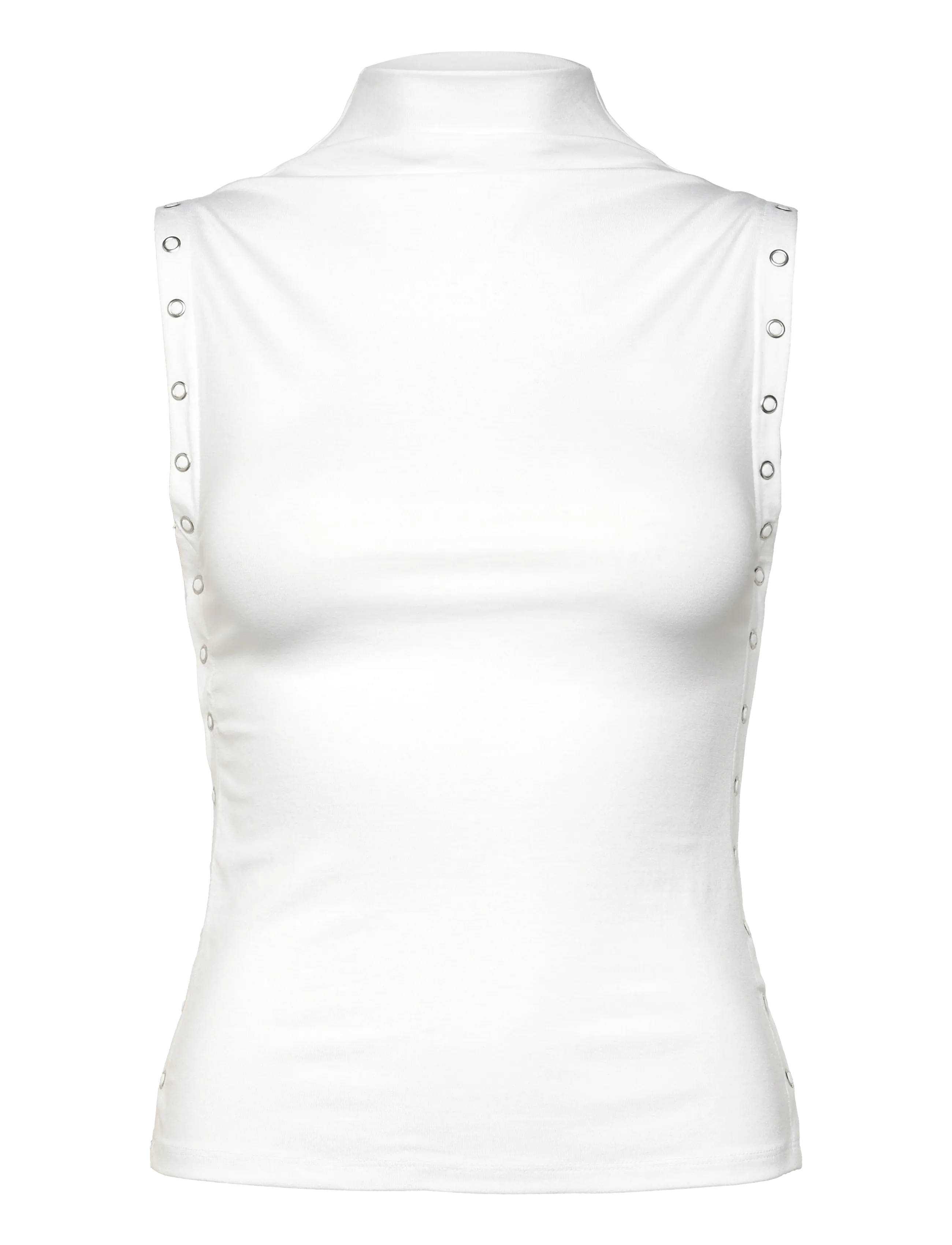 Weekday Mockneck Top, Kvinder, Ærmeløs Højhalset Top, Hvid, Str: XS