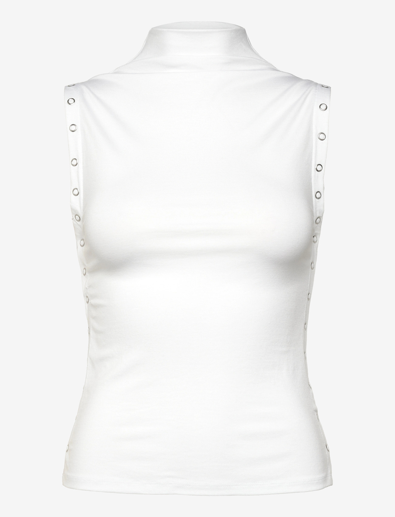 Weekday - Mockneck Top - tanktops - white - 0