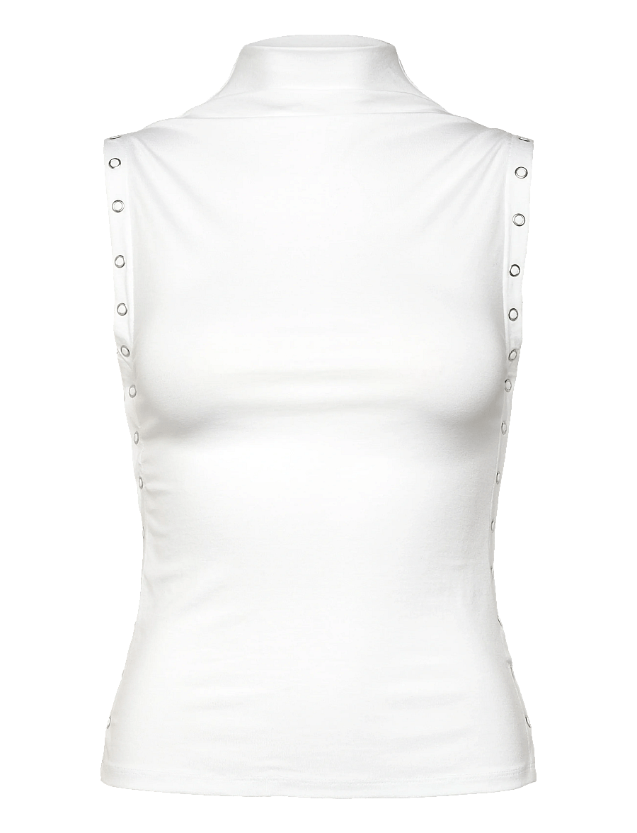 Weekday - Mockneck Top - Ärmellose tops - white - 0