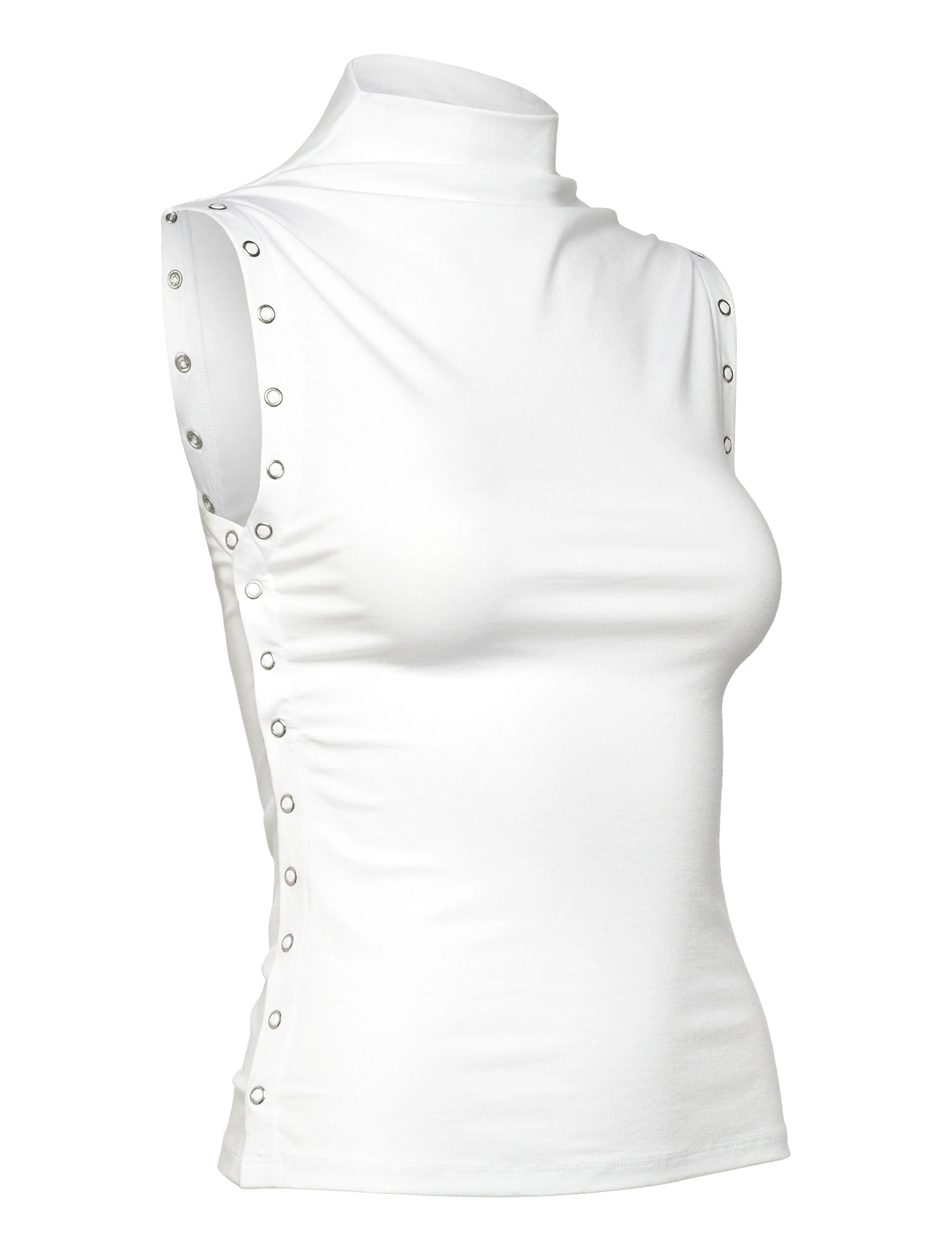 Weekday - Mockneck Top - mouwloze tops - white - 2