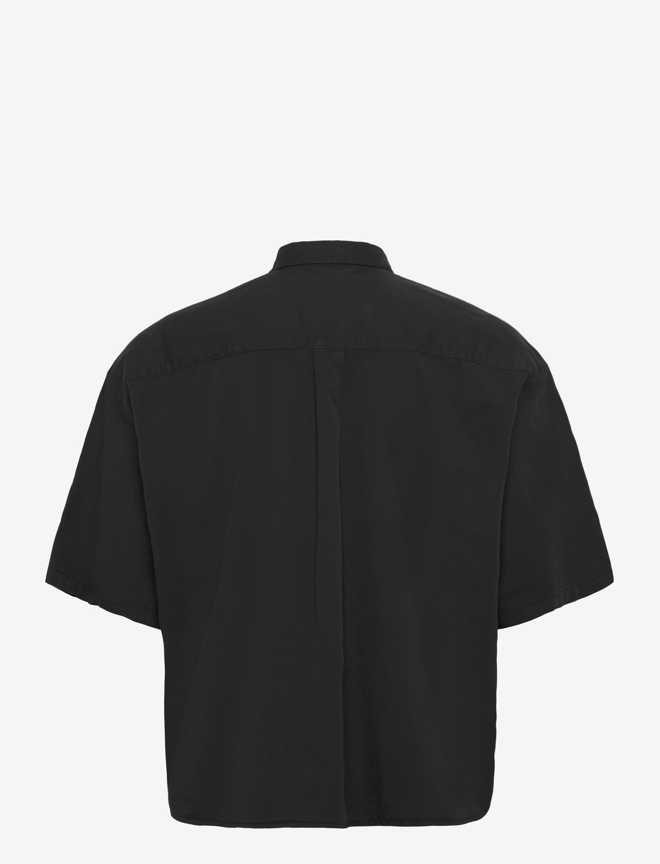 Weekday - Boxy Short-Sleeved Cotton Shirt - kortærmede skjorter - black - 1