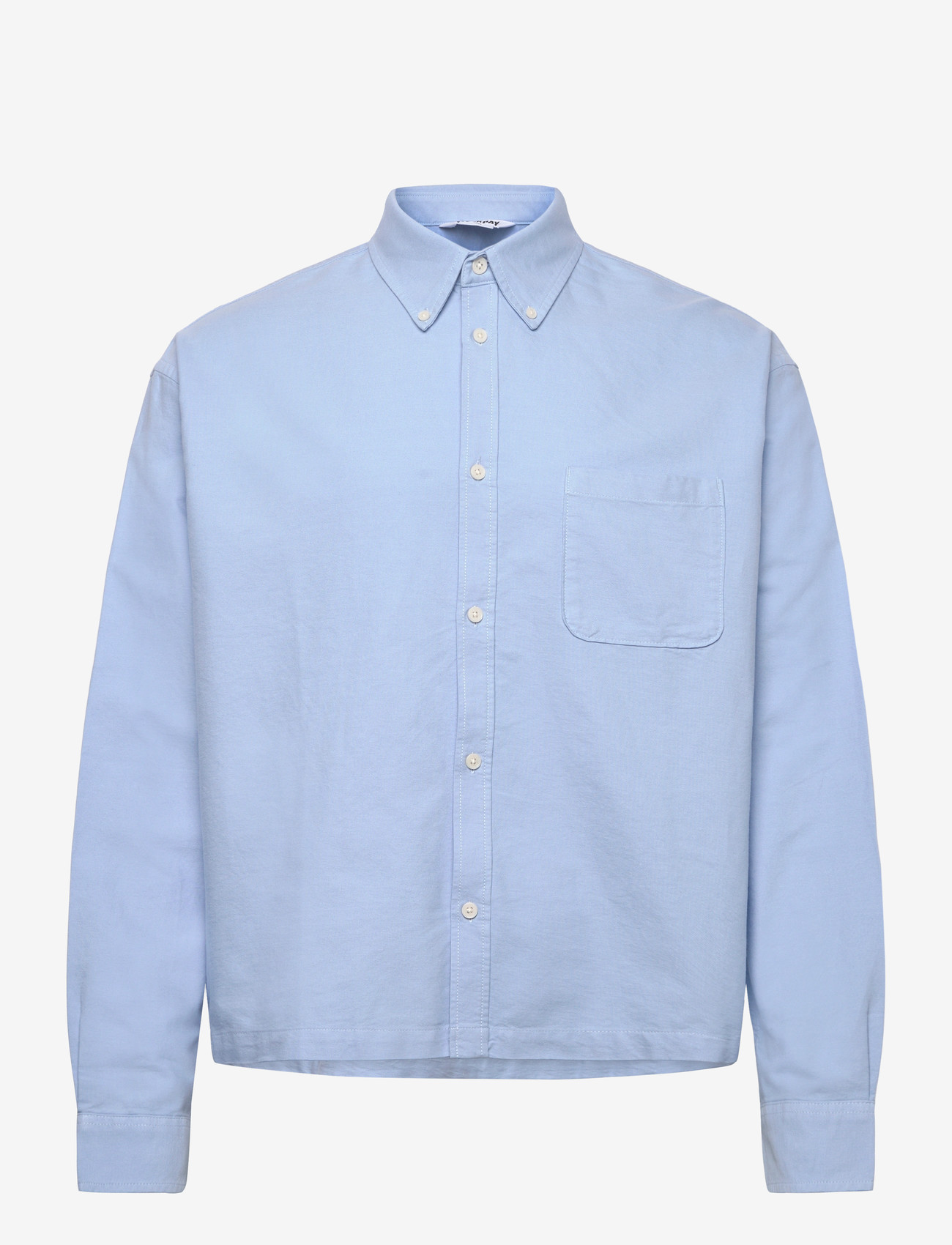 Weekday - Oxford Boxy Shirt - oxford-skjortor - washed blue oxford - 0
