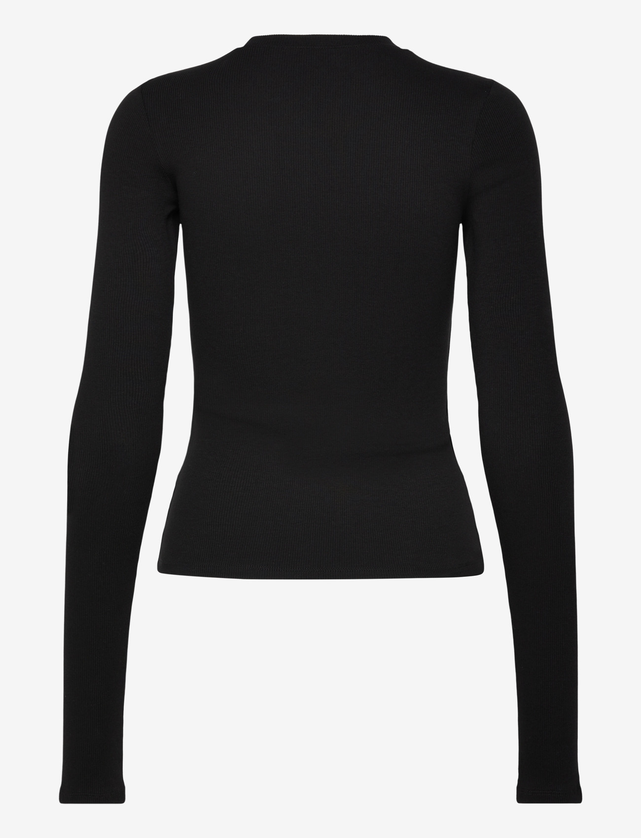 Weekday - Slim Ribbed Long-Sleeved Buttoned Cardigan - cardigans - black - 1