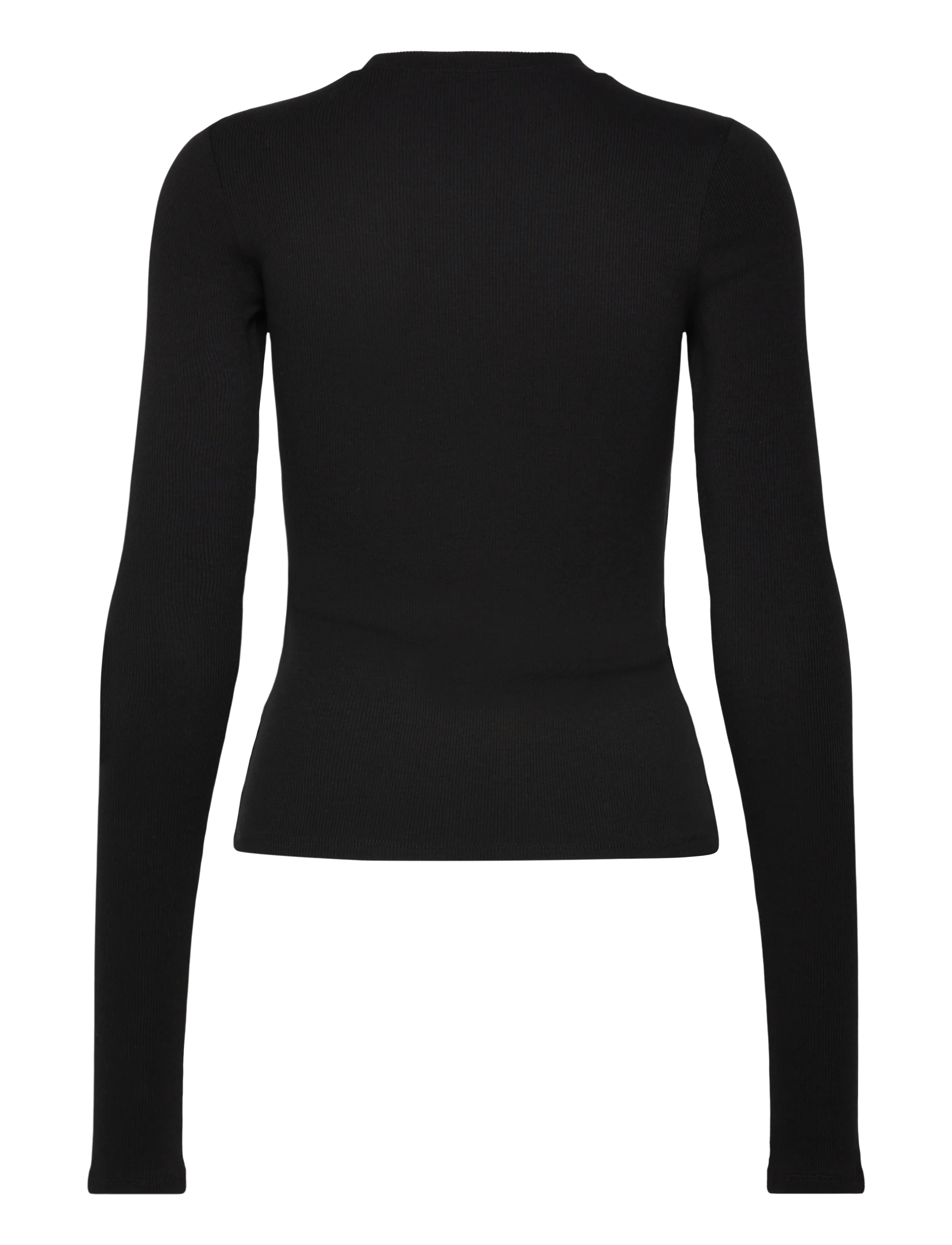Weekday - Slim Ribbed Long-Sleeved Buttoned Cardigan - gilets - black - 2