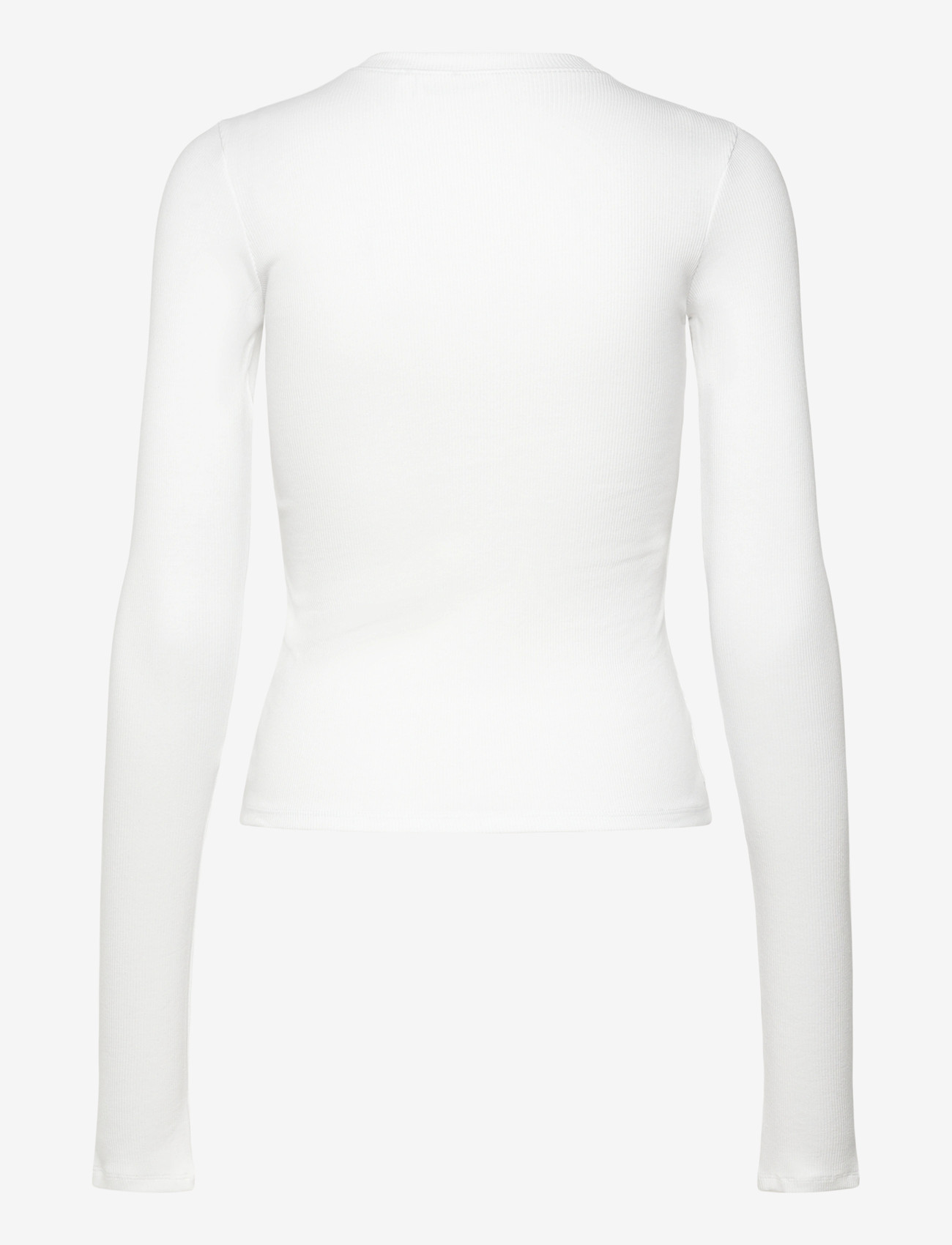Weekday - Slim Ribbed Long-Sleeved Buttoned Cardigan - cardigans - white - 1