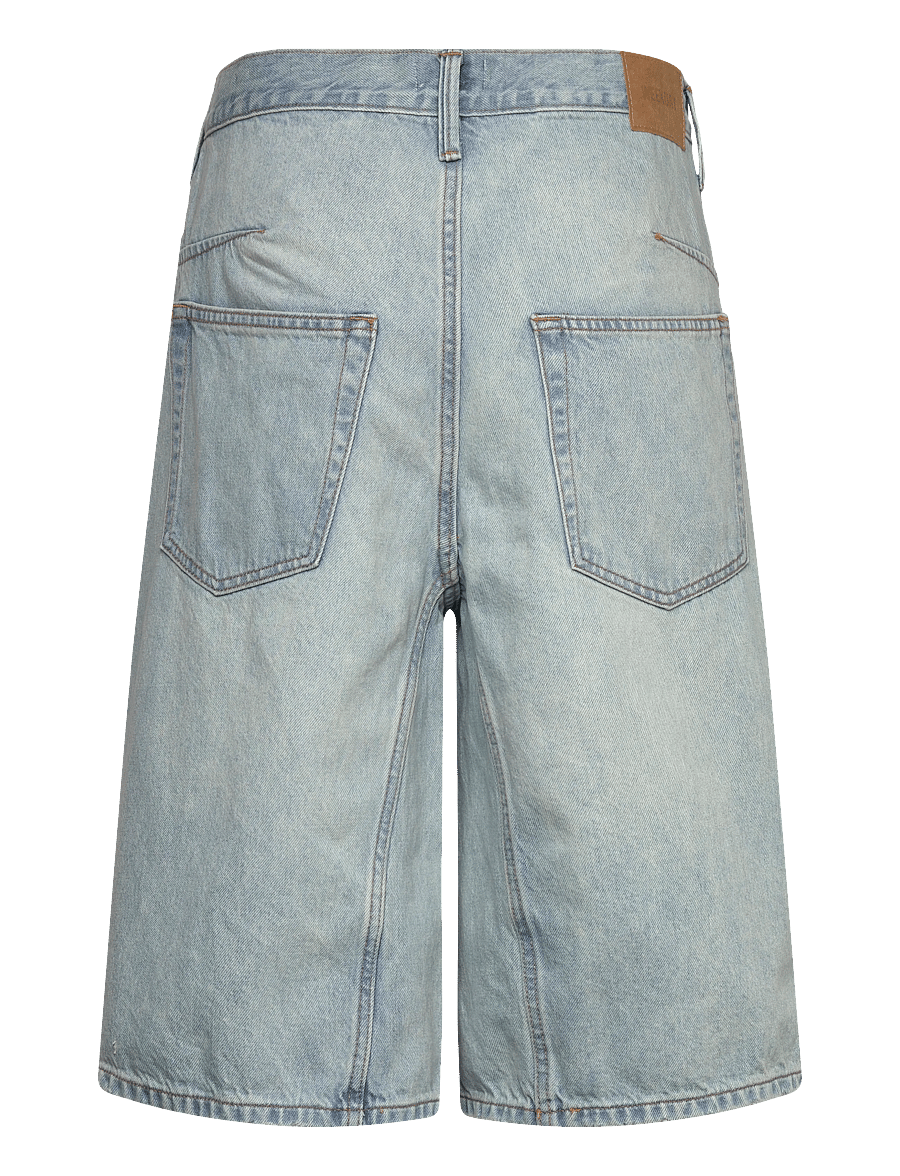 Weekday - Mid Rise Loose Dart Detailed Denim Shorts - jorts - dream blue - 1