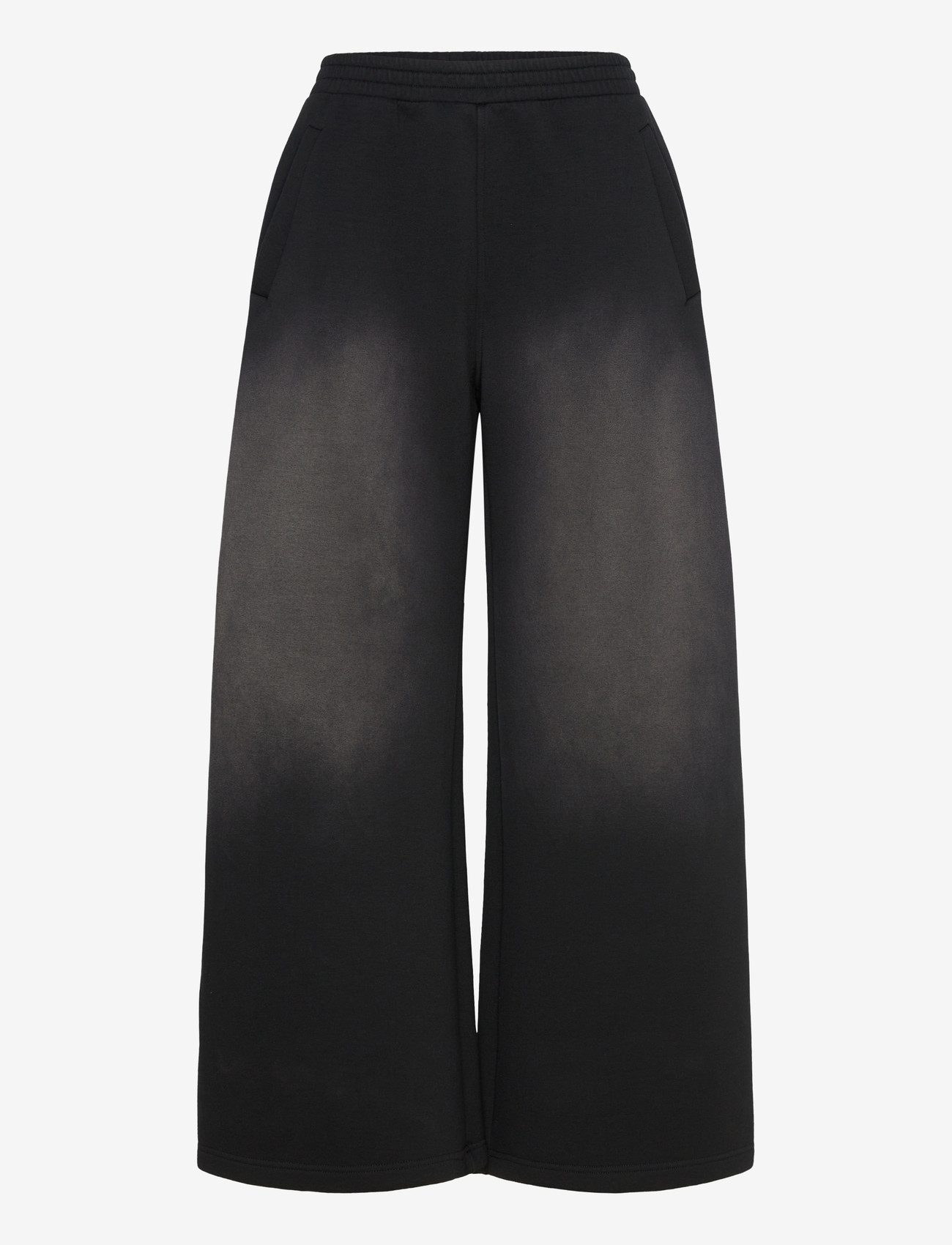 Weekday - Washed Scuba Sweatpants - laia säärega püksid - black - 0