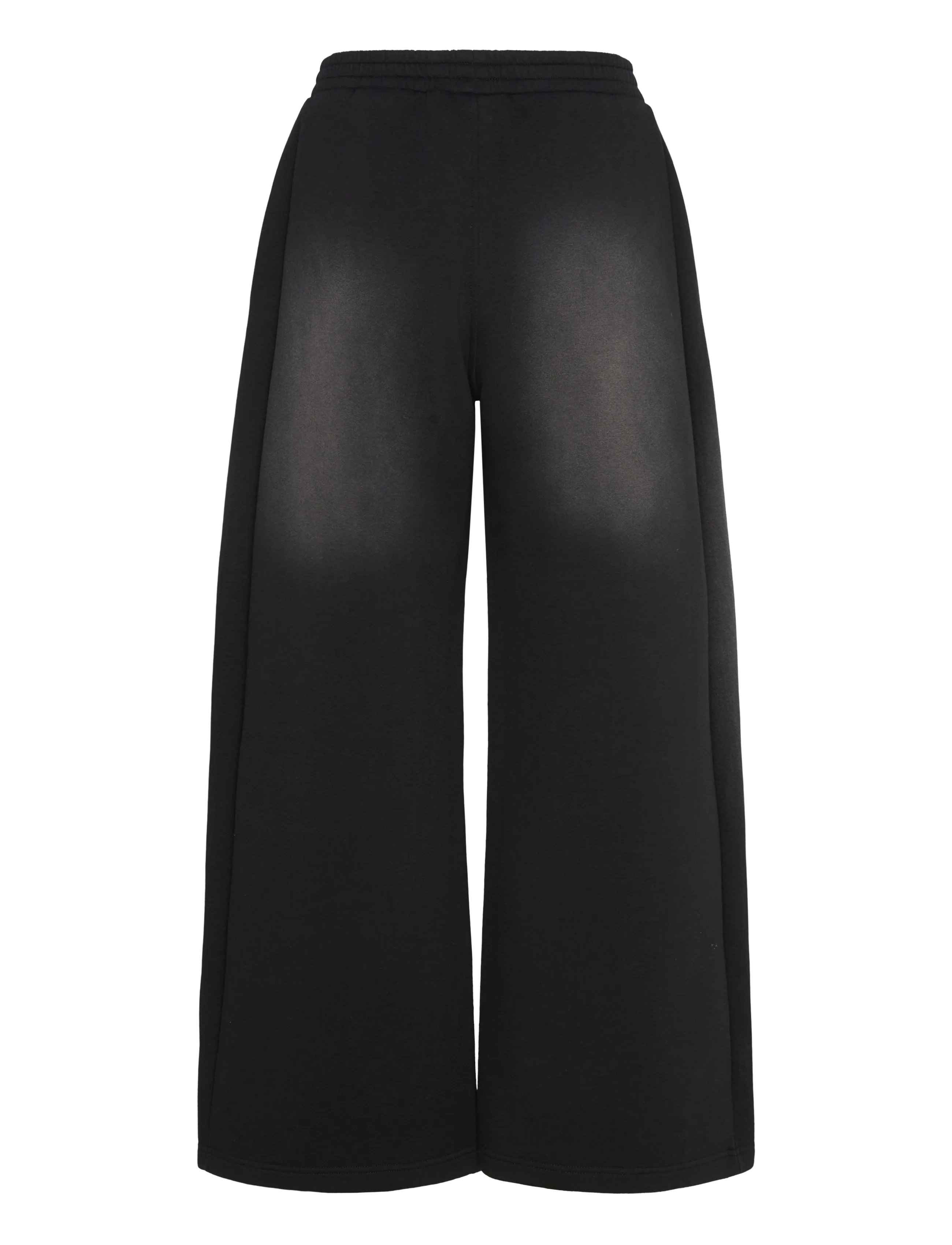 Weekday - Washed Scuba Sweatpants - laia säärega püksid - black - 1