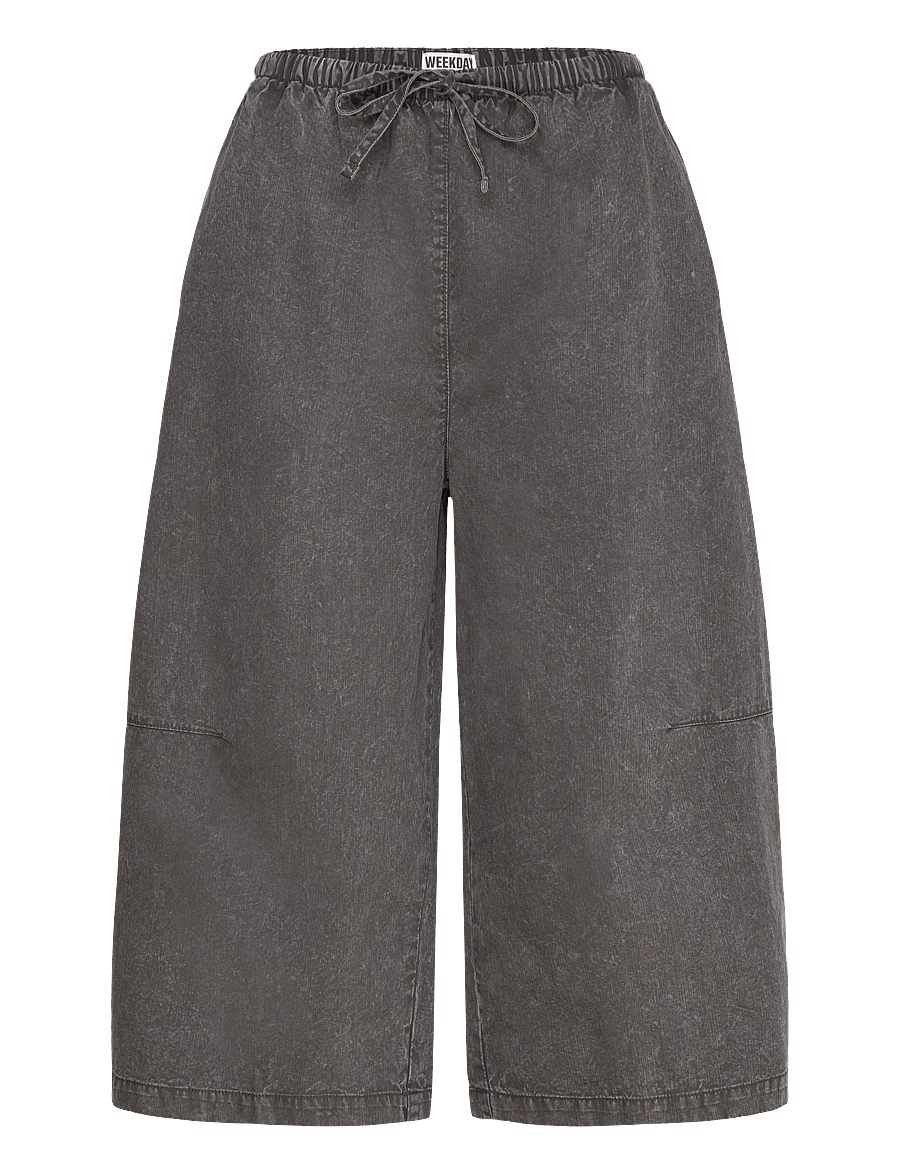 Weekday - Low Rise Loose Cropped Trousers - poolpikad püksid - dark grey - 1