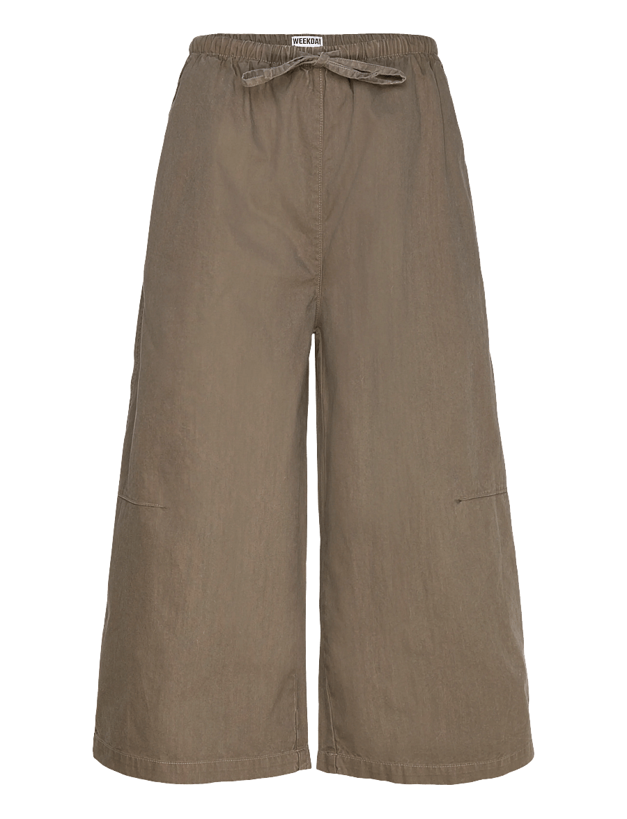 Weekday - Low Rise Loose Cropped Trousers - culottes - dark mole - 1