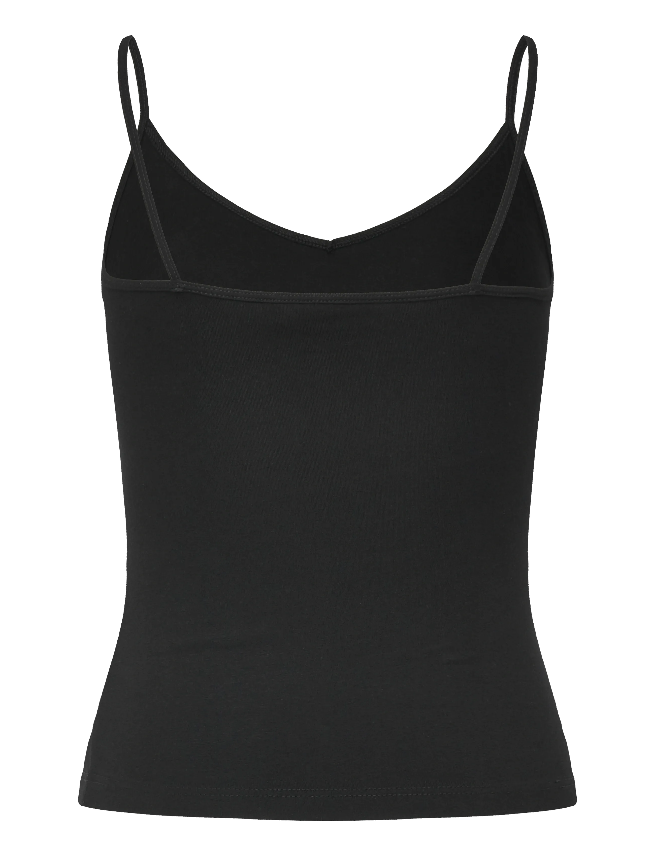 Weekday - Slim V-neck Cotton Singlet - sleeveless tops - black - 1