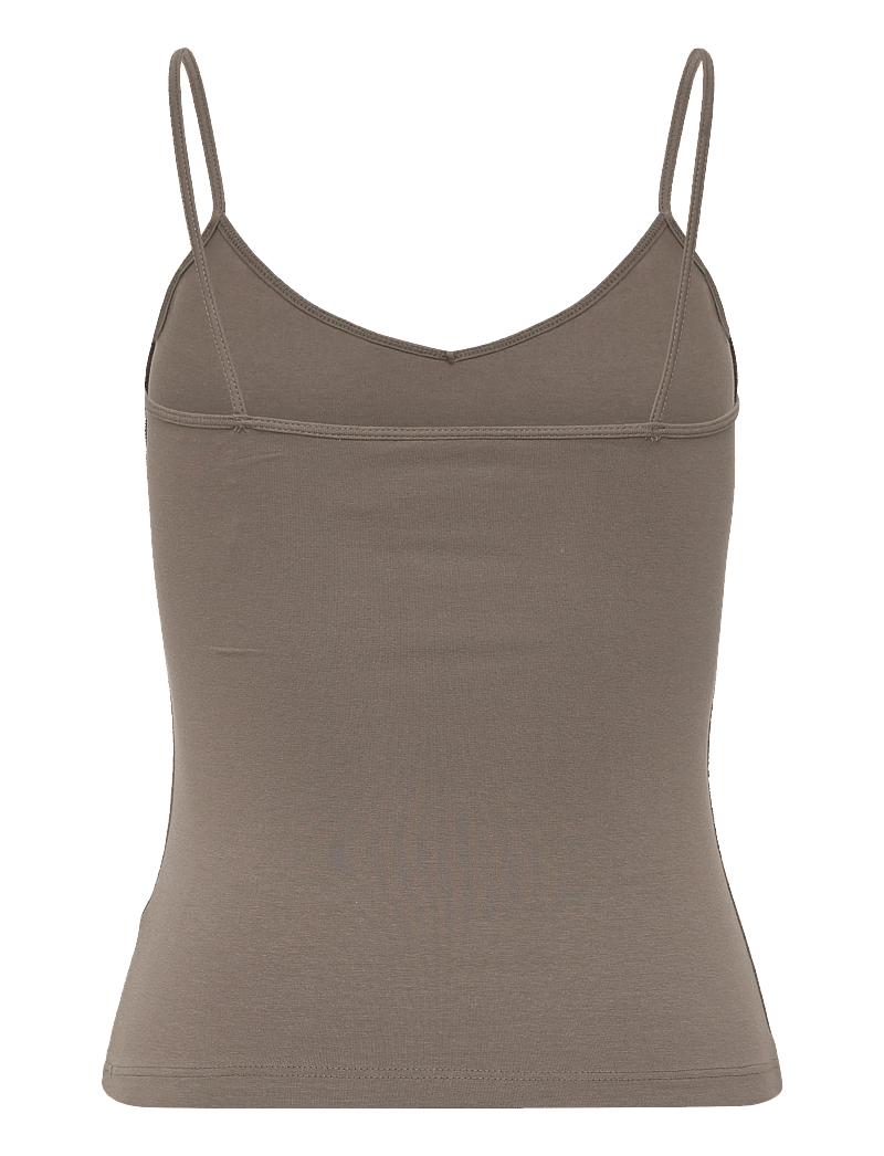 Weekday - Slim V-neck Cotton Singlet - Ärmellose tops - mid grey - 1