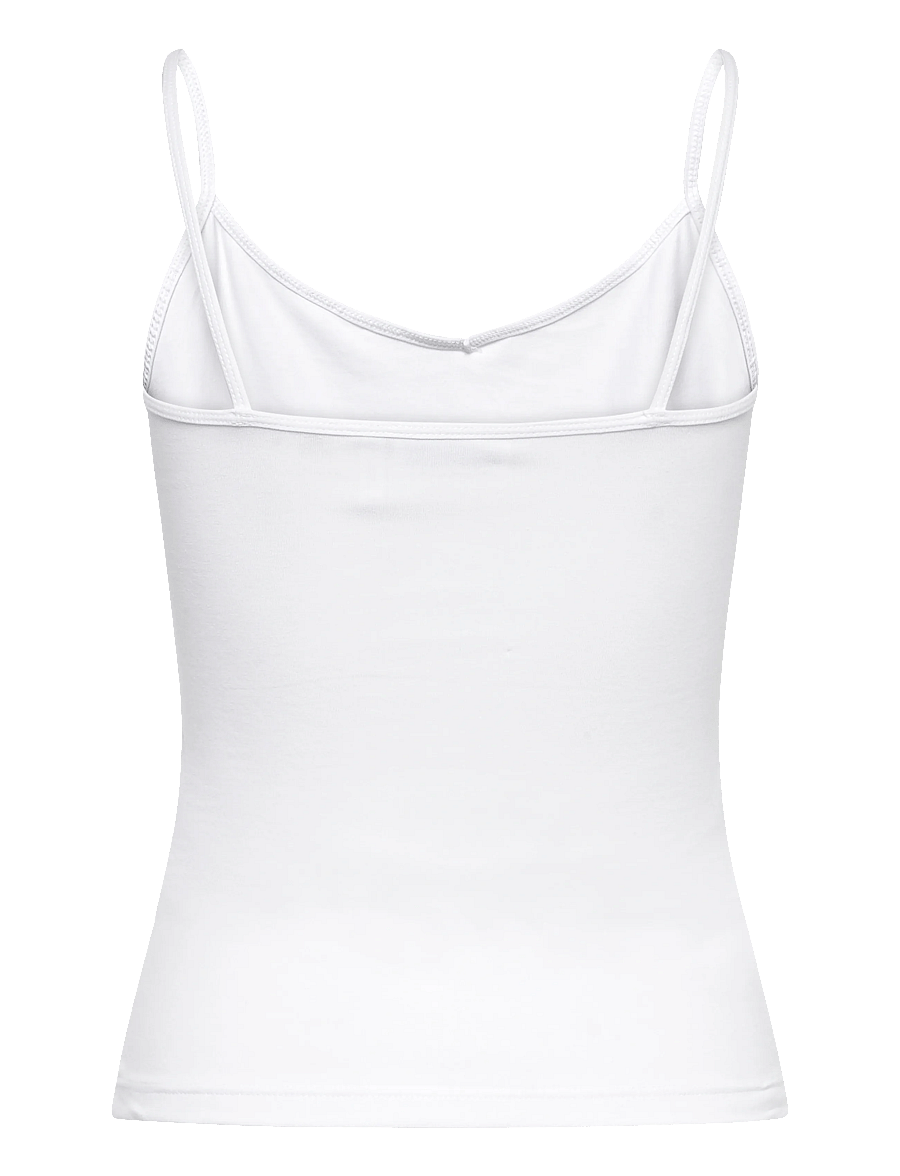 Weekday - Slim V-neck Cotton Singlet - varrukateta topid - white - 1