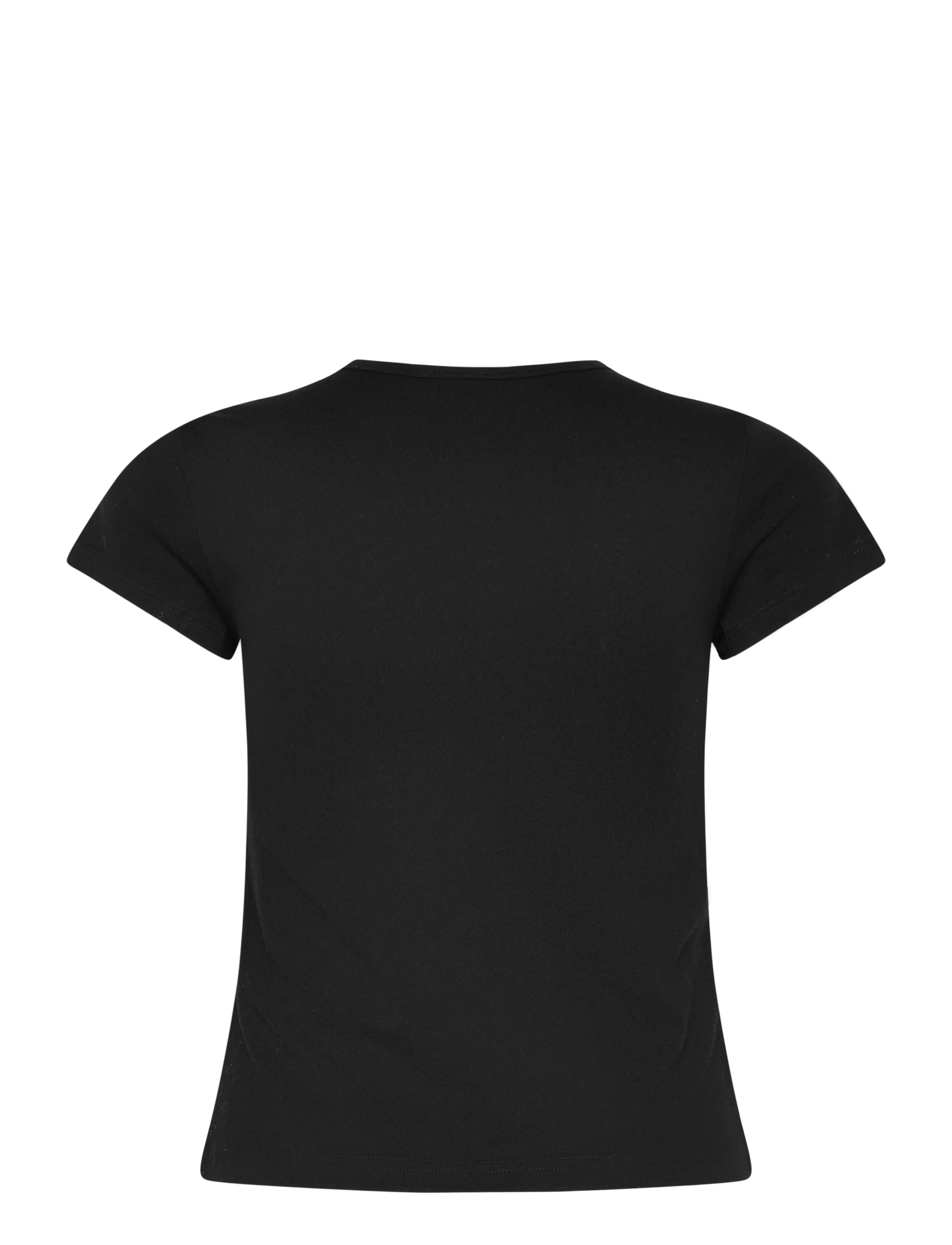 Weekday - V-neck Slim T-shirt - t-shirts - black - 1
