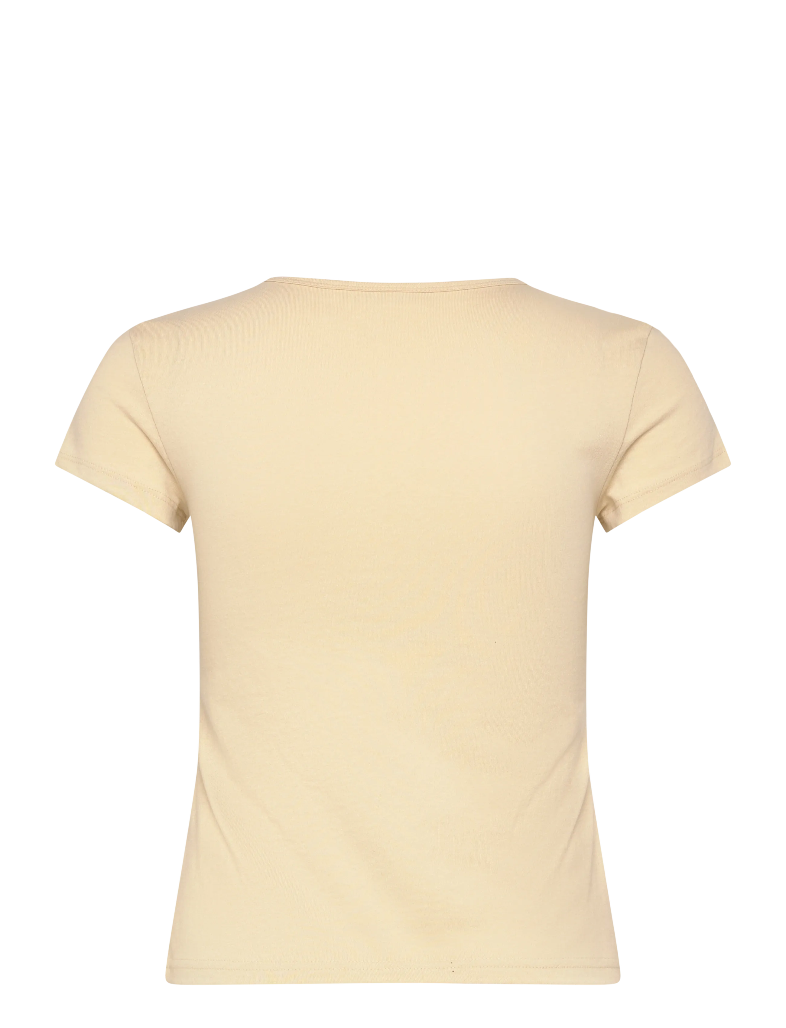 Weekday - V-neck Slim T-shirt - t-shirts - butter yellow - 1