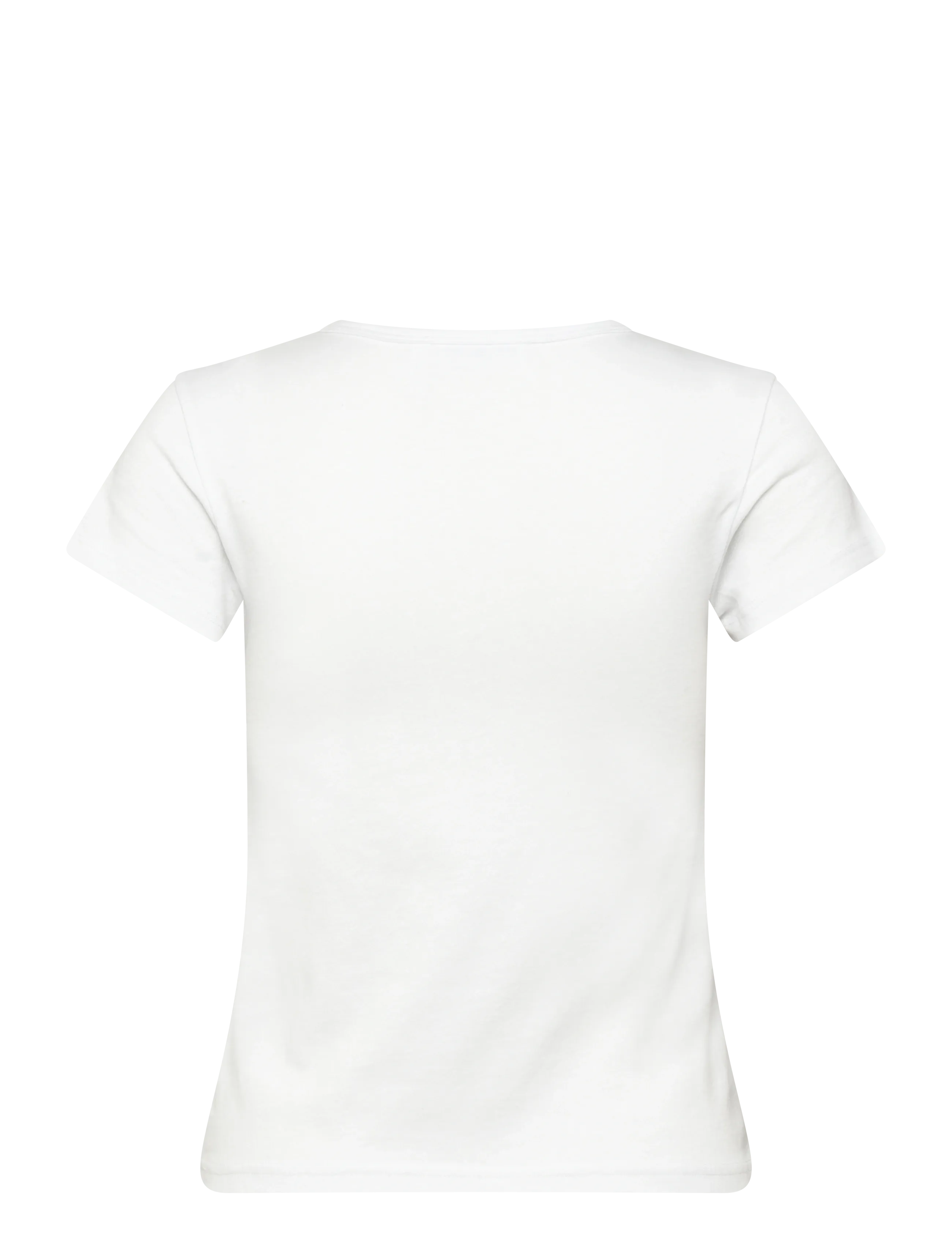 Weekday - V-neck Slim T-shirt - t-shirts - white - 1