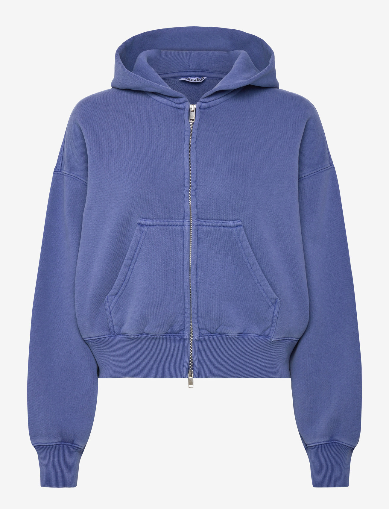 Weekday - Cropped Boxy Zip Hoodie - hættetrøjer - blue - 0