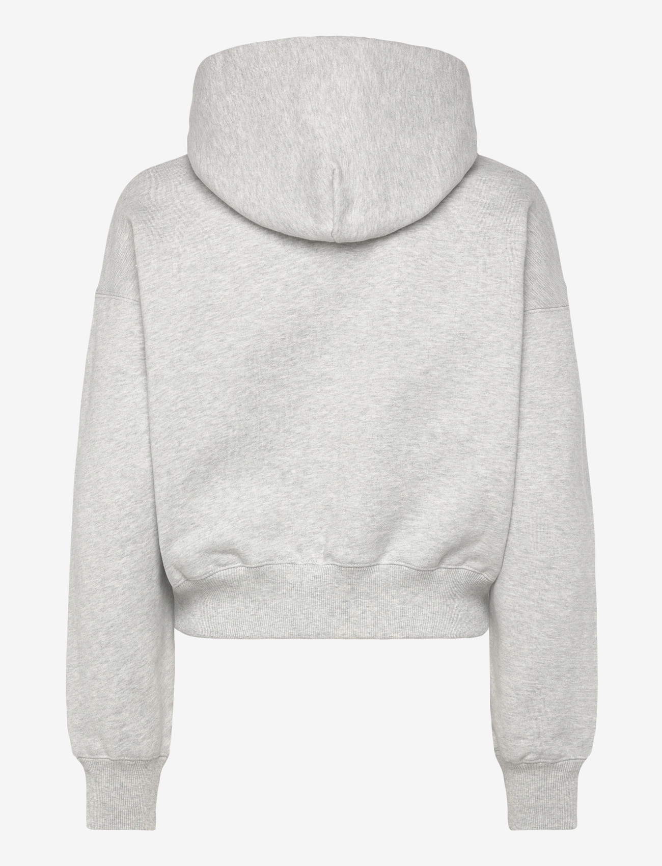 Weekday - Cropped Boxy Zip Hoodie - hoodies - grey melange - 1