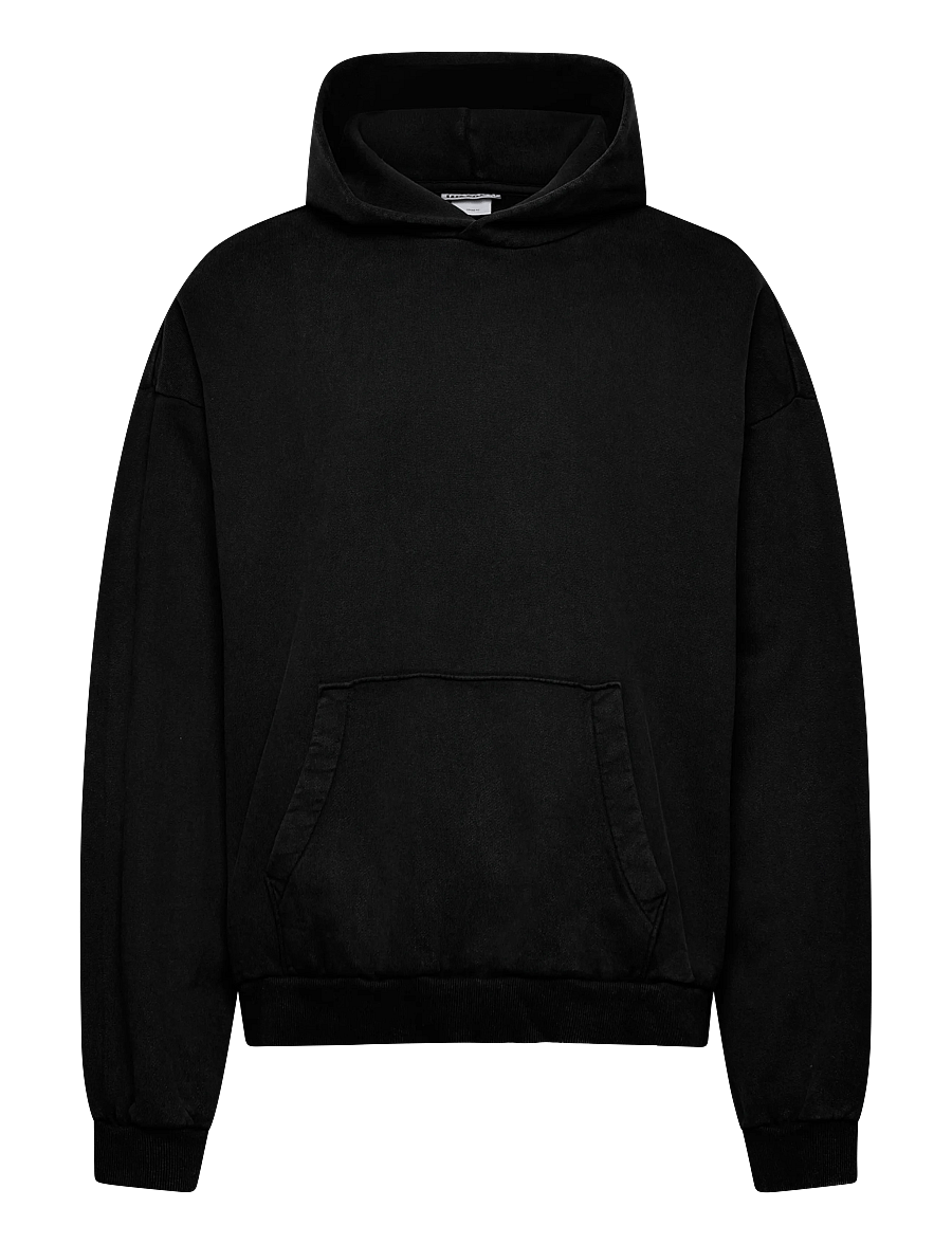 Weekday - Loose Heavyweight Cotton Hoodie - kapuzenpullover - worn black - 0