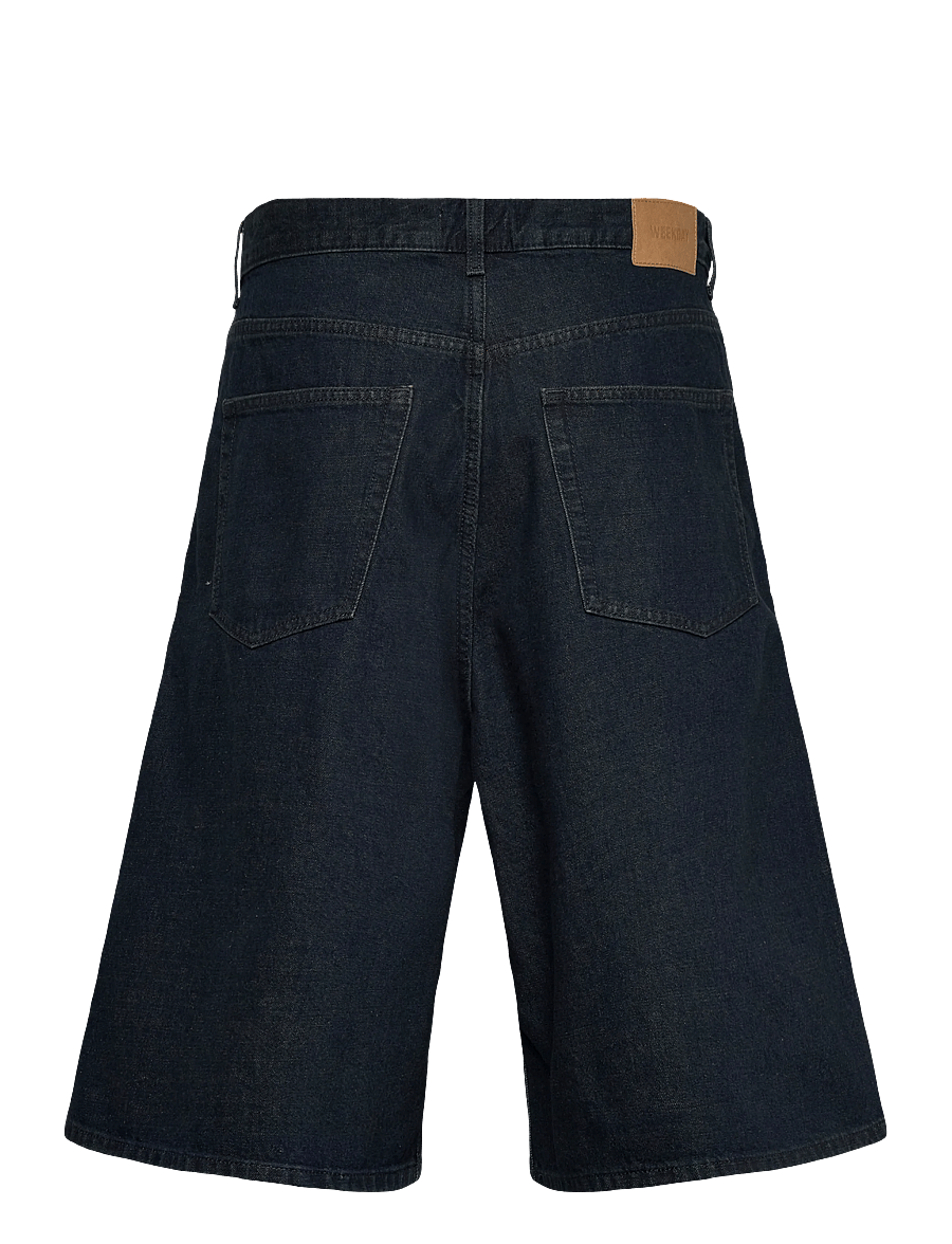 Weekday - Mid Rise Baggy Pleated Denim Shorts - lühikesed teksapüksid - emerald rinse - 1