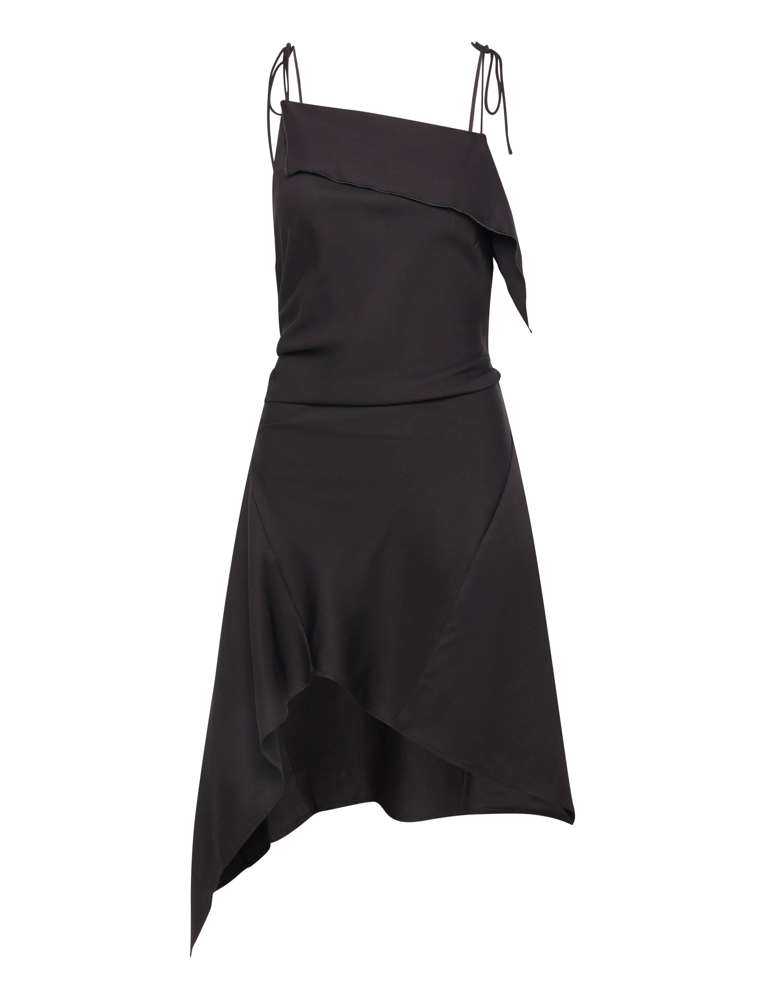Weekday Assymetric Dress, Kvinder, Asymmetrisk Kjole, Sort, Str: XS