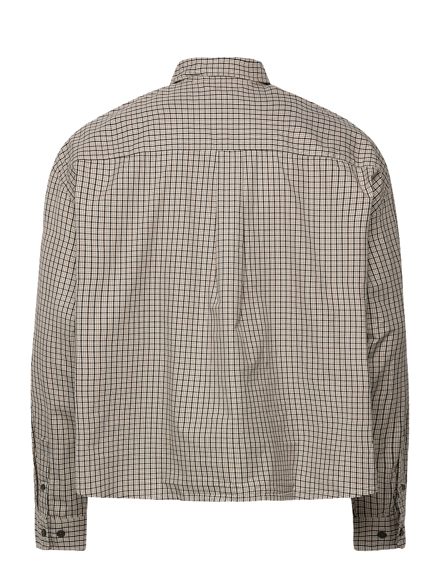 Weekday - Boxy Long-Sleeved Cotton Poplin Shirt - ternede skjorter - beige dark - 1
