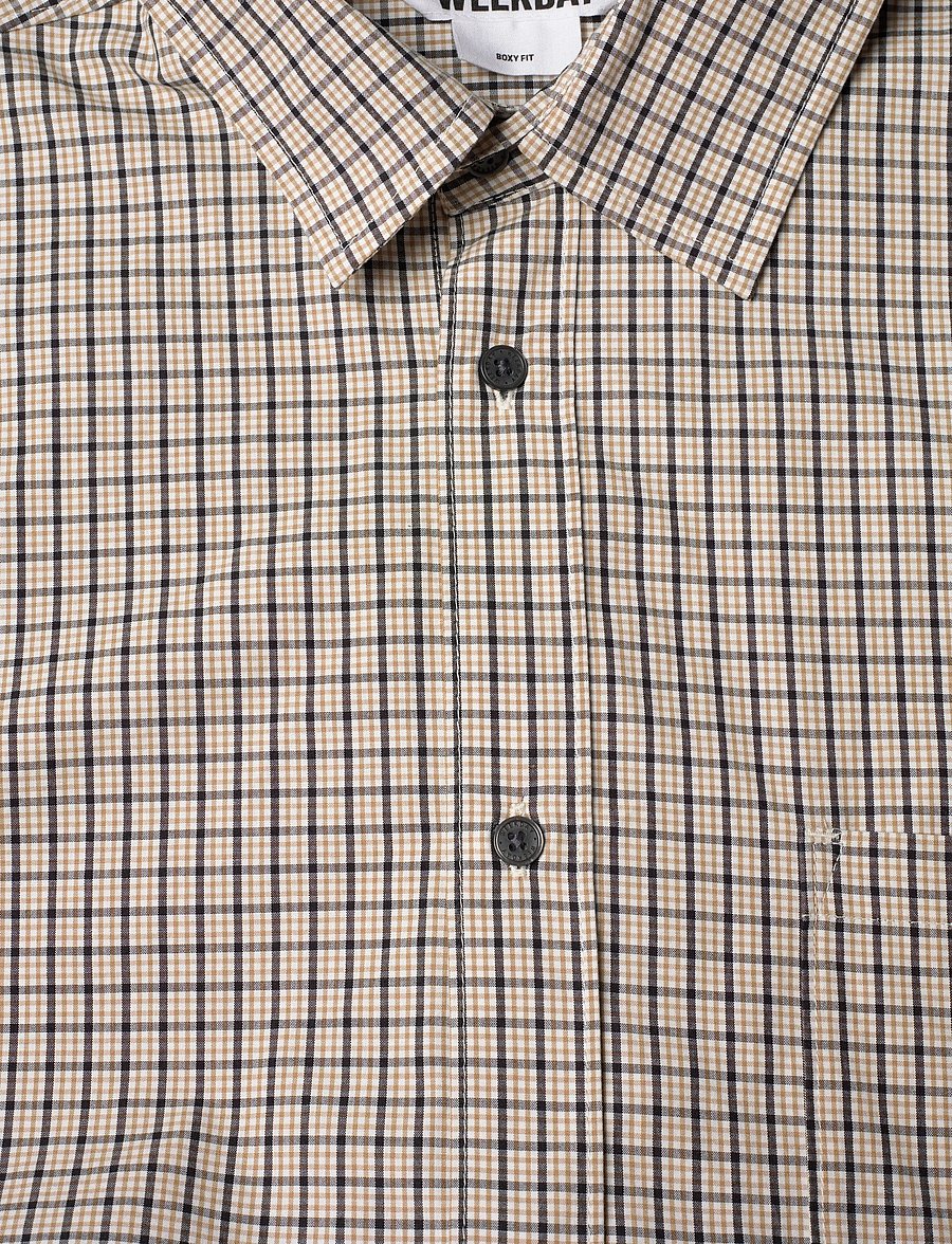 Weekday - Boxy Long-Sleeved Cotton Poplin Shirt - ternede skjorter - beige dark - 2